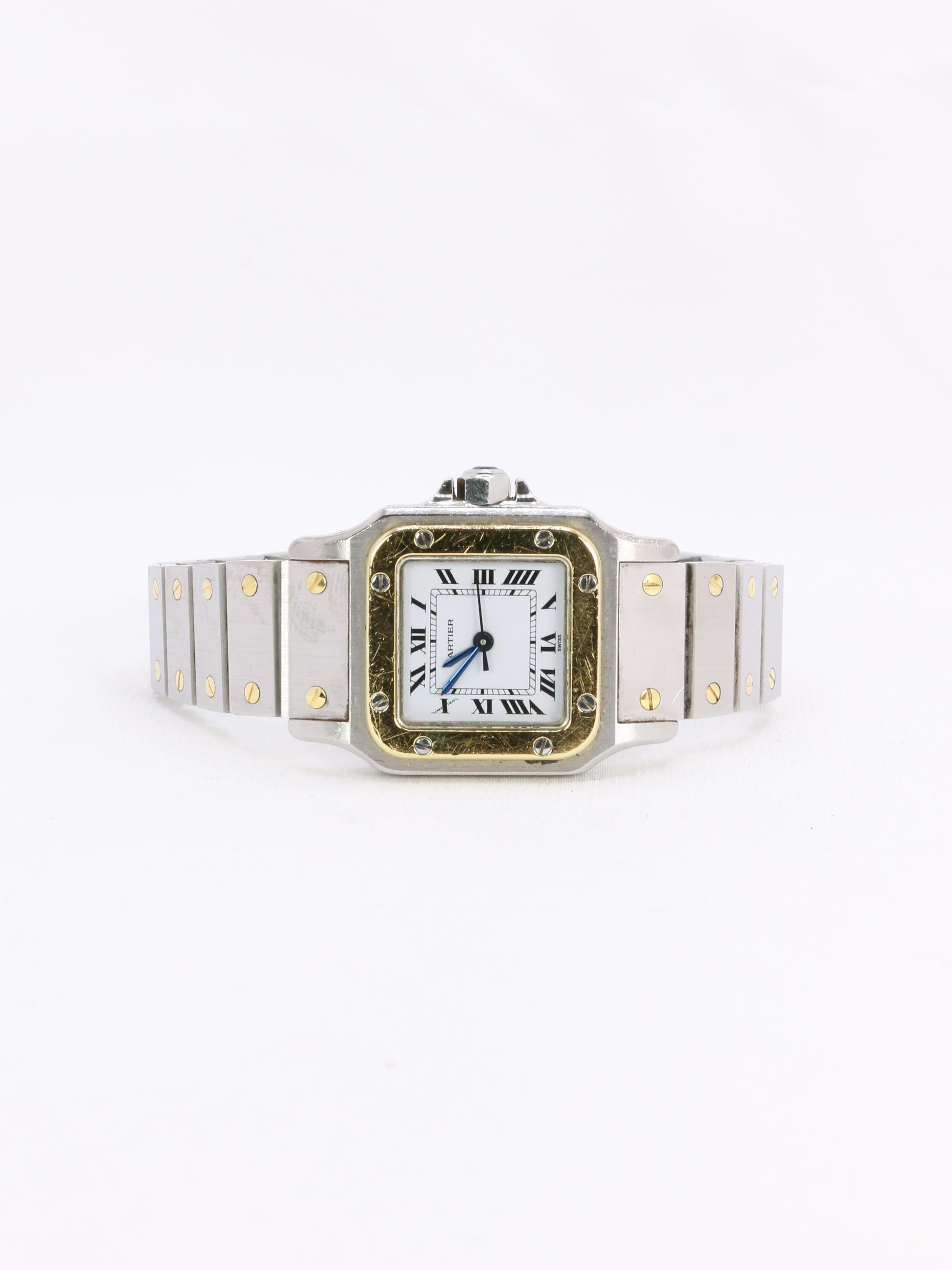 CARTIER Montre Santos vintage or acier