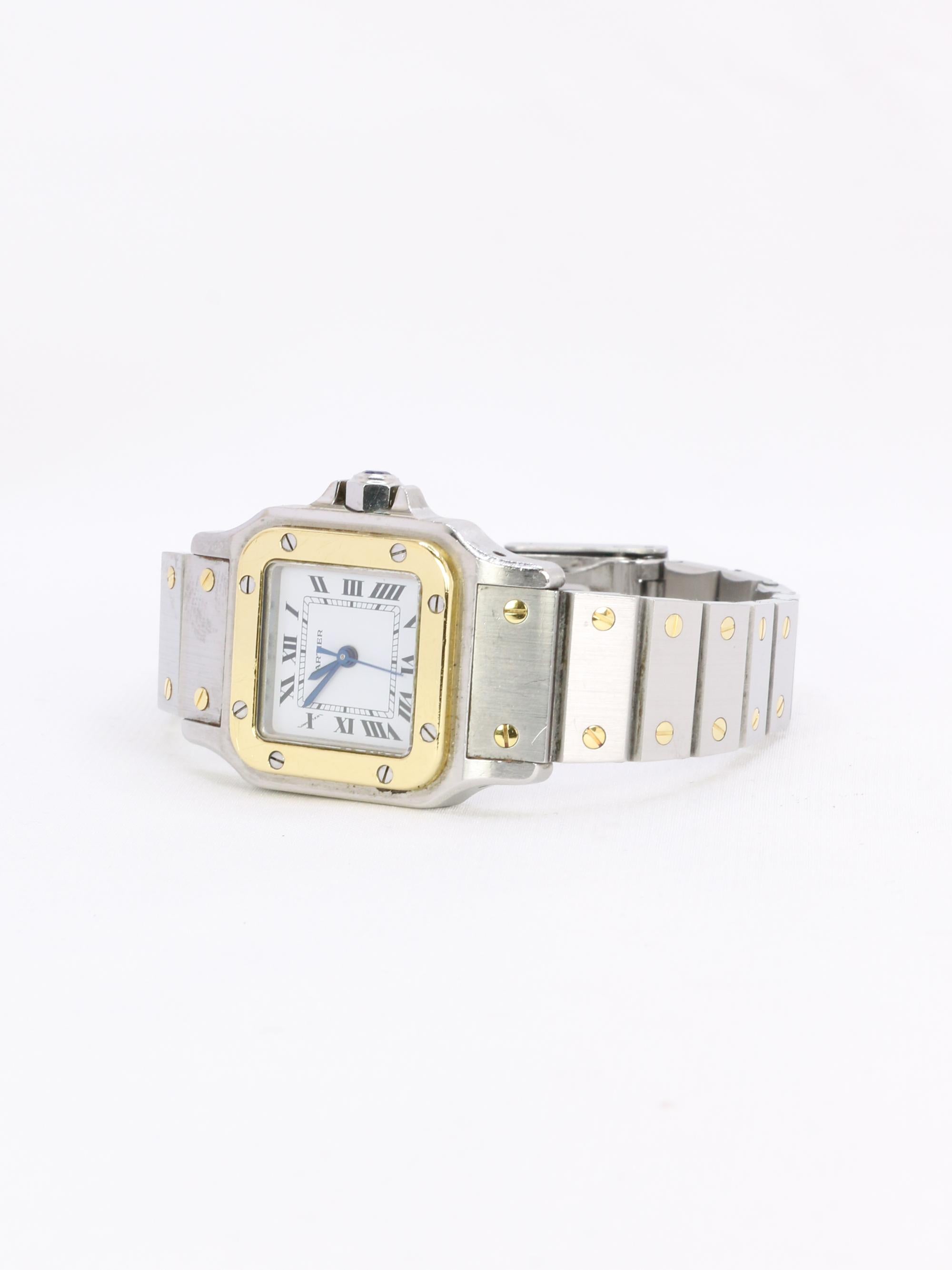 CARTIER Montre Santos vintage or acier
