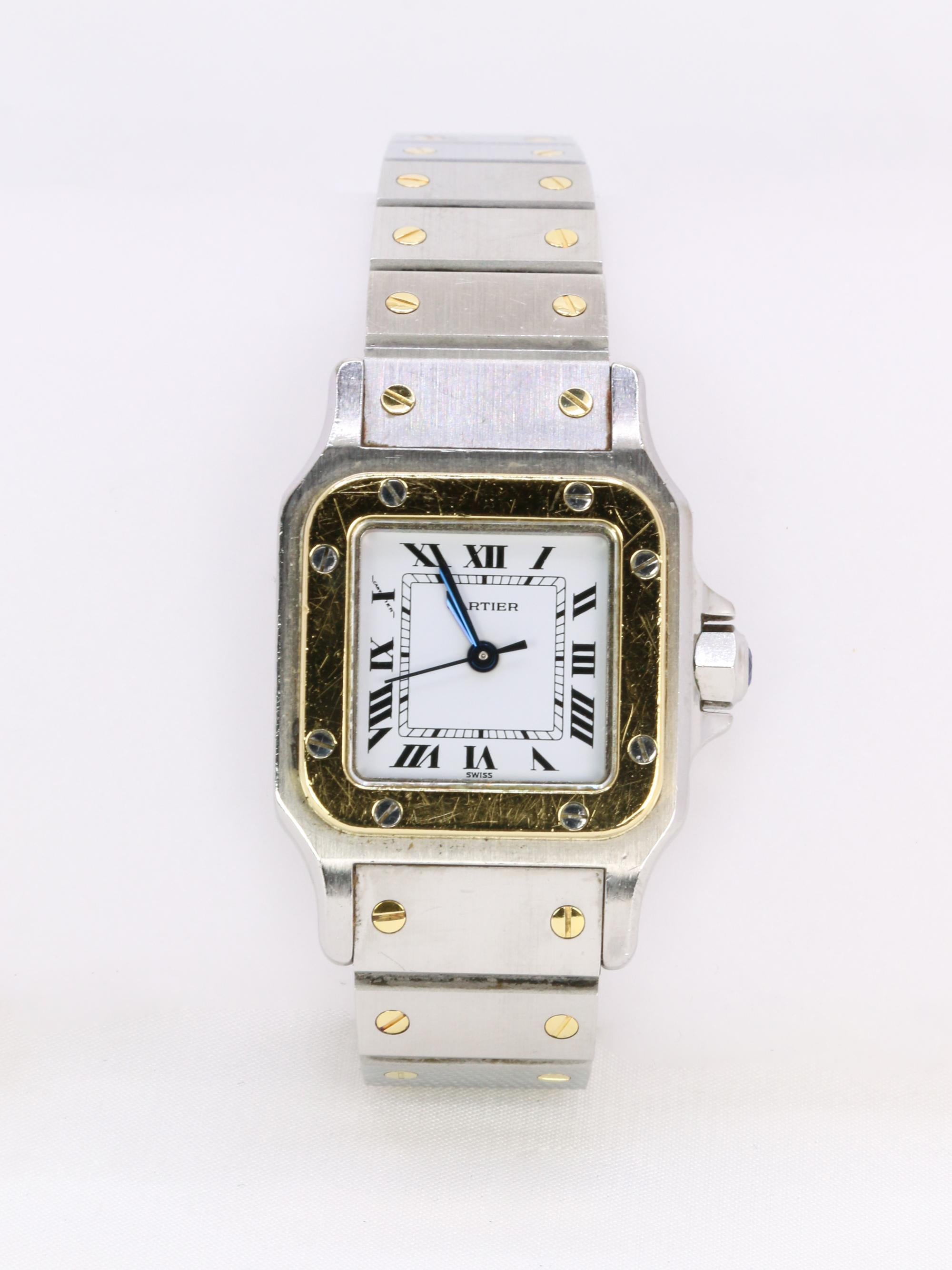 CARTIER Montre Santos vintage or acier