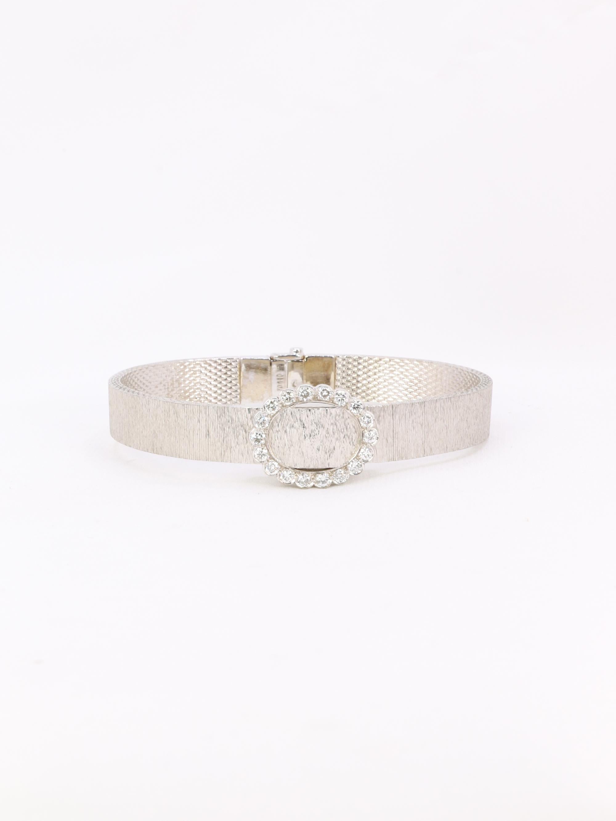 ANDRE COL Montre à secret or blanc diamants