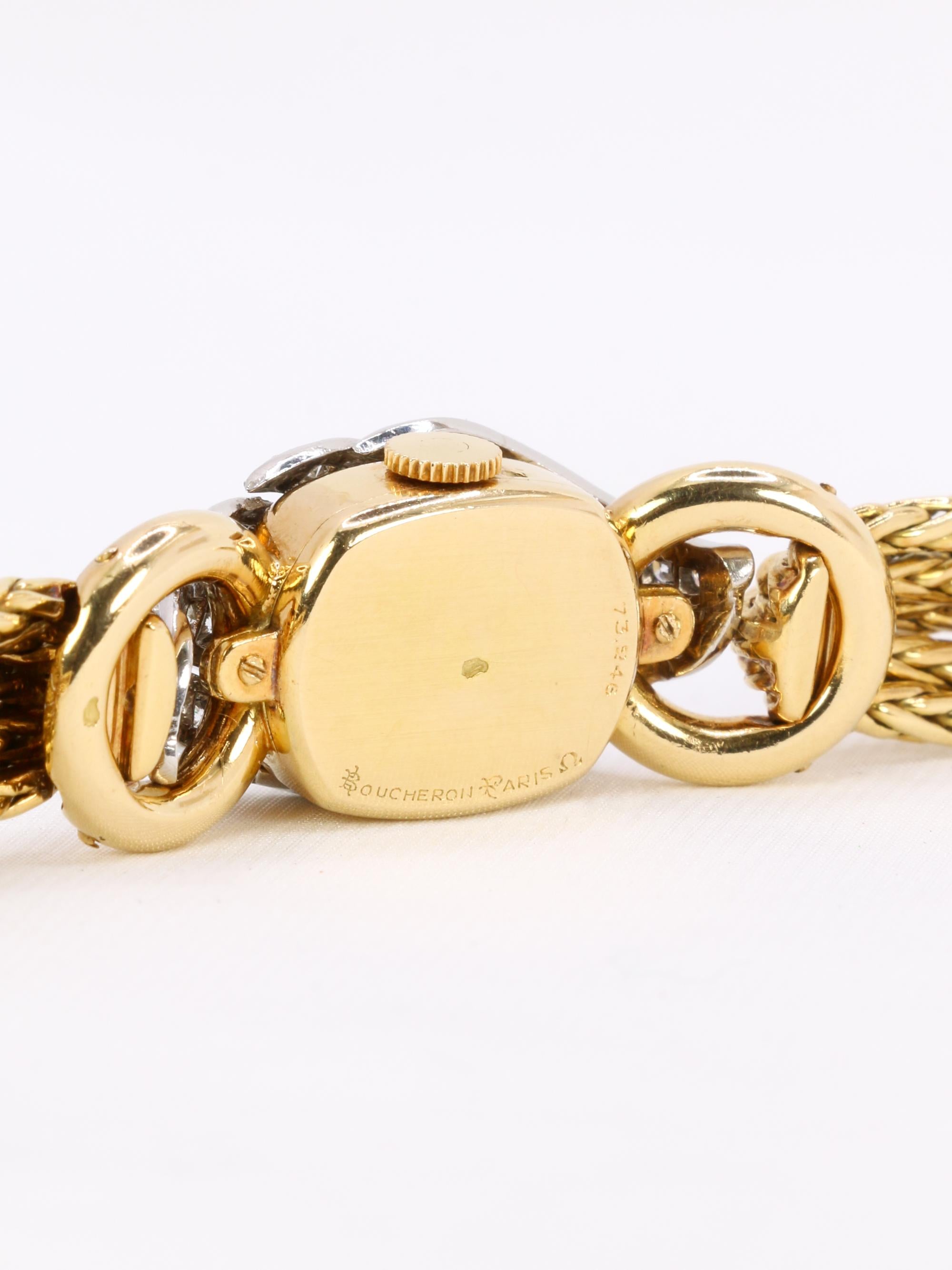 BOUCHERON Montre à secrets or jaune diamants