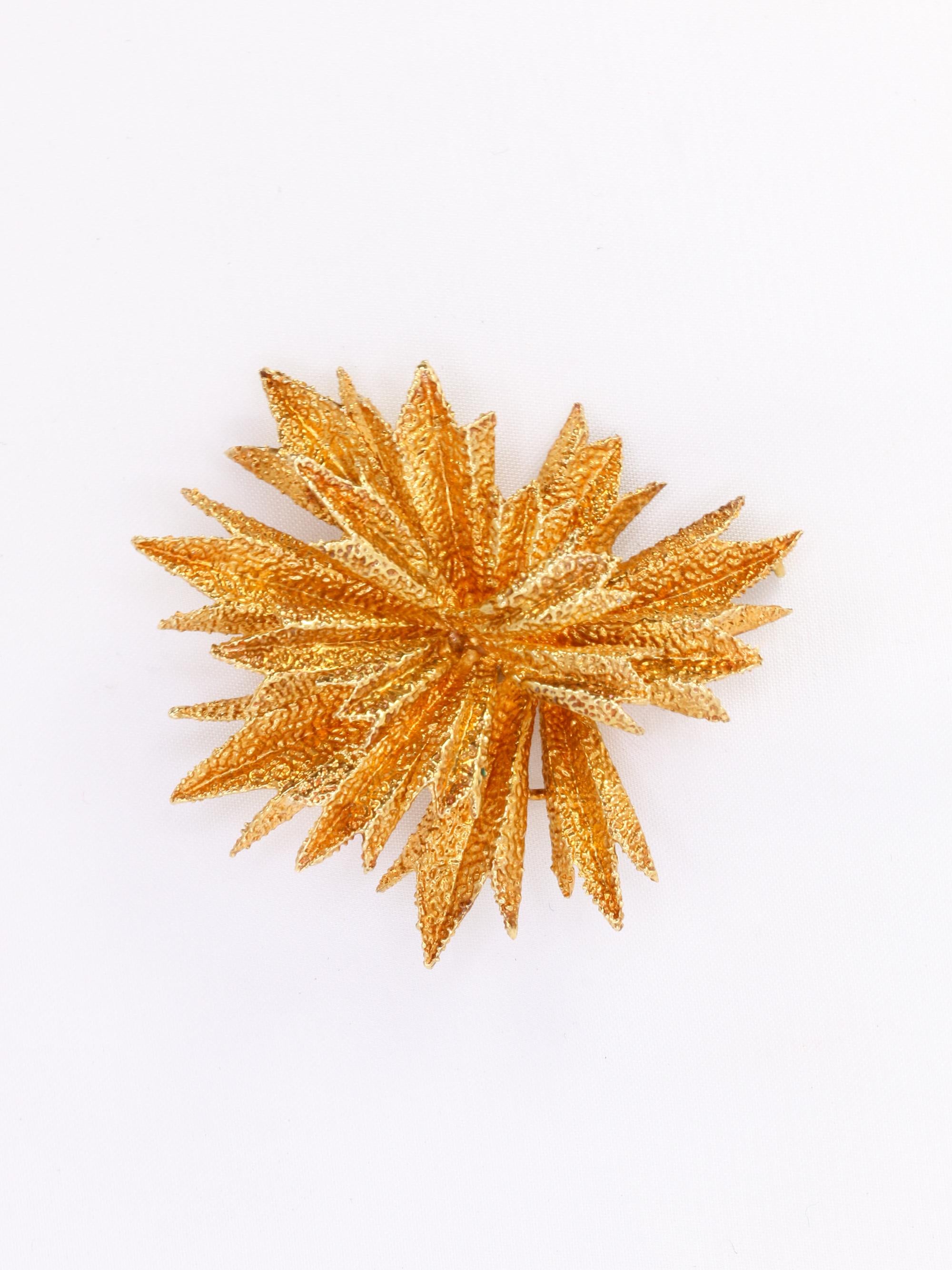 OJ PERRIN Broche étoile or jaune