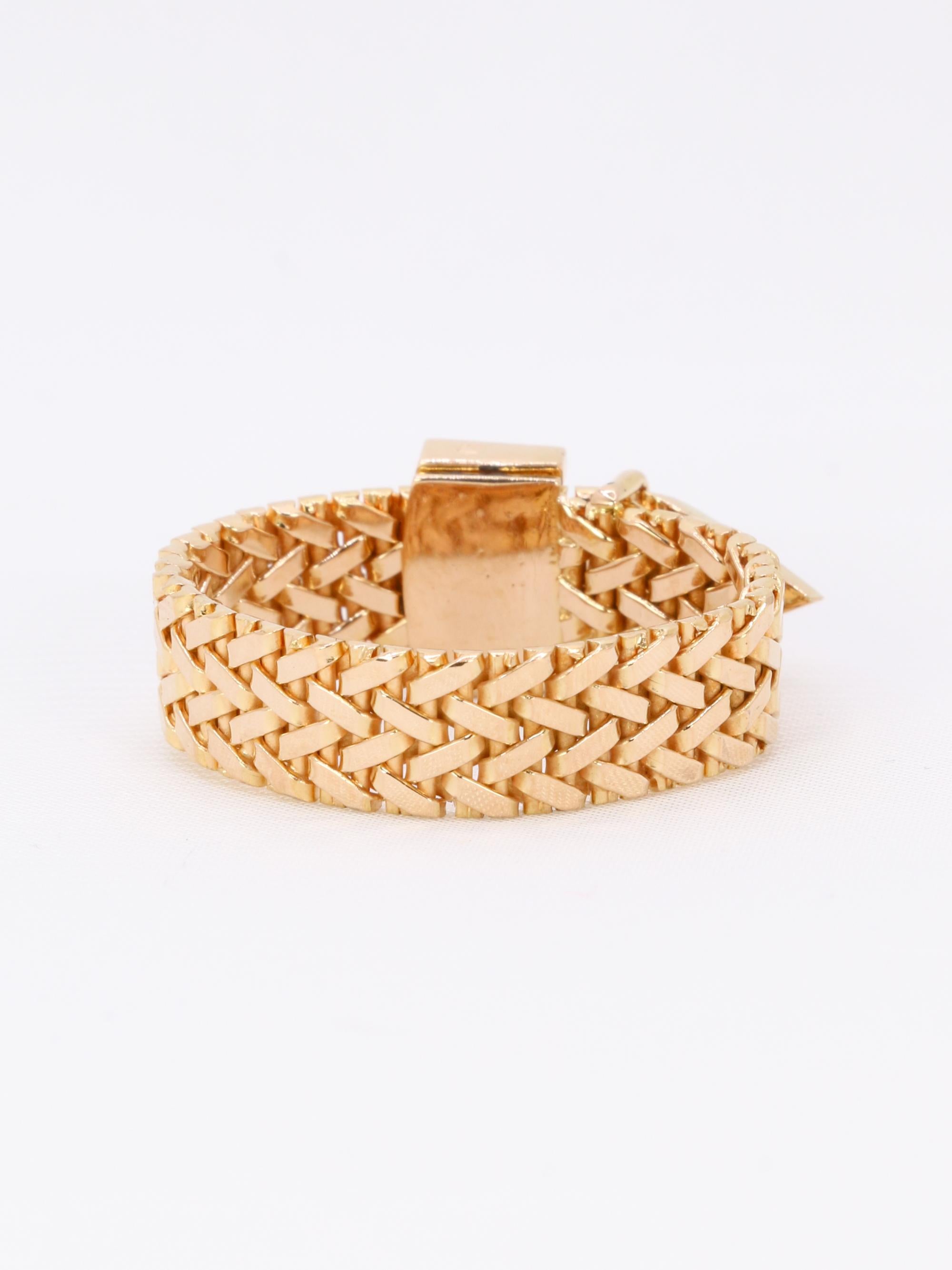 Bague vintage ceinture or jaune