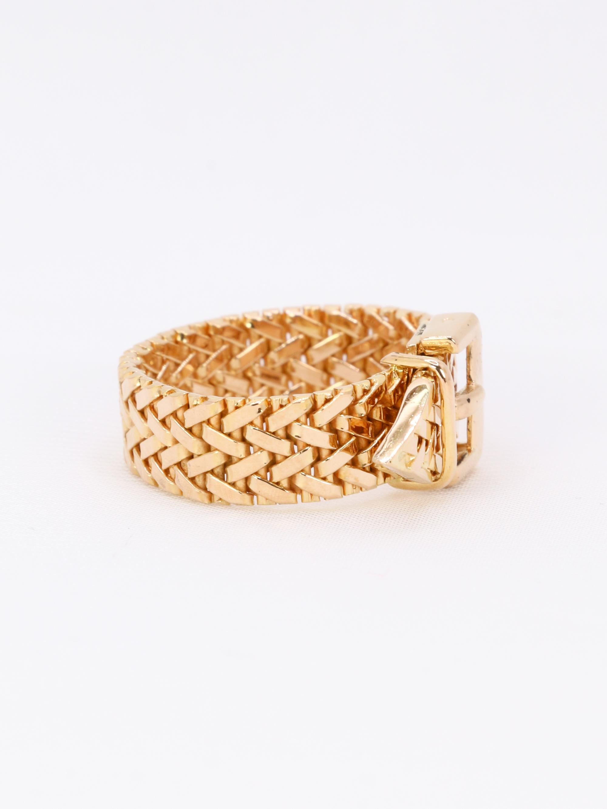 Bague vintage ceinture or jaune
