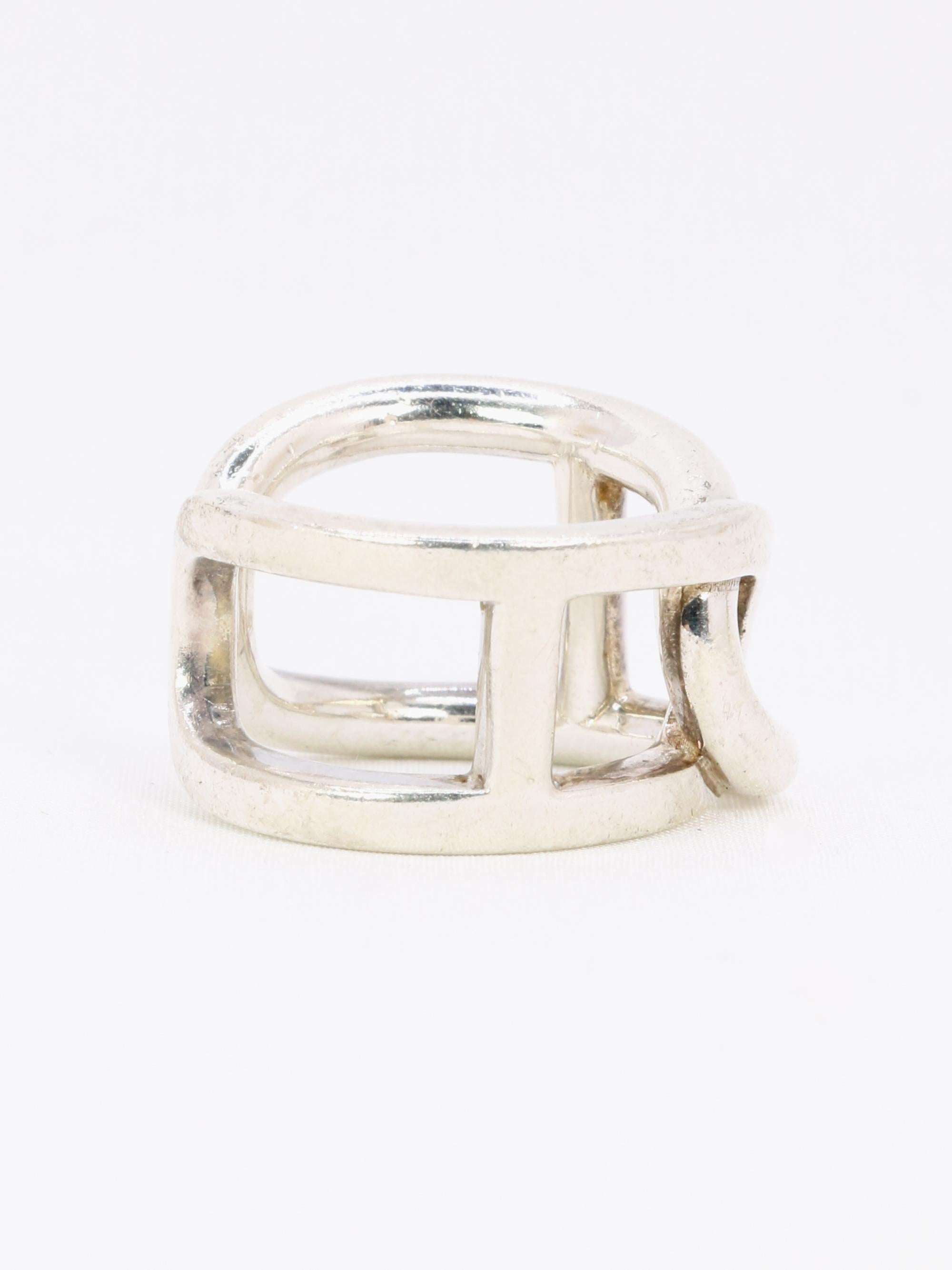 HERMES Bague vintage Cythère en argent