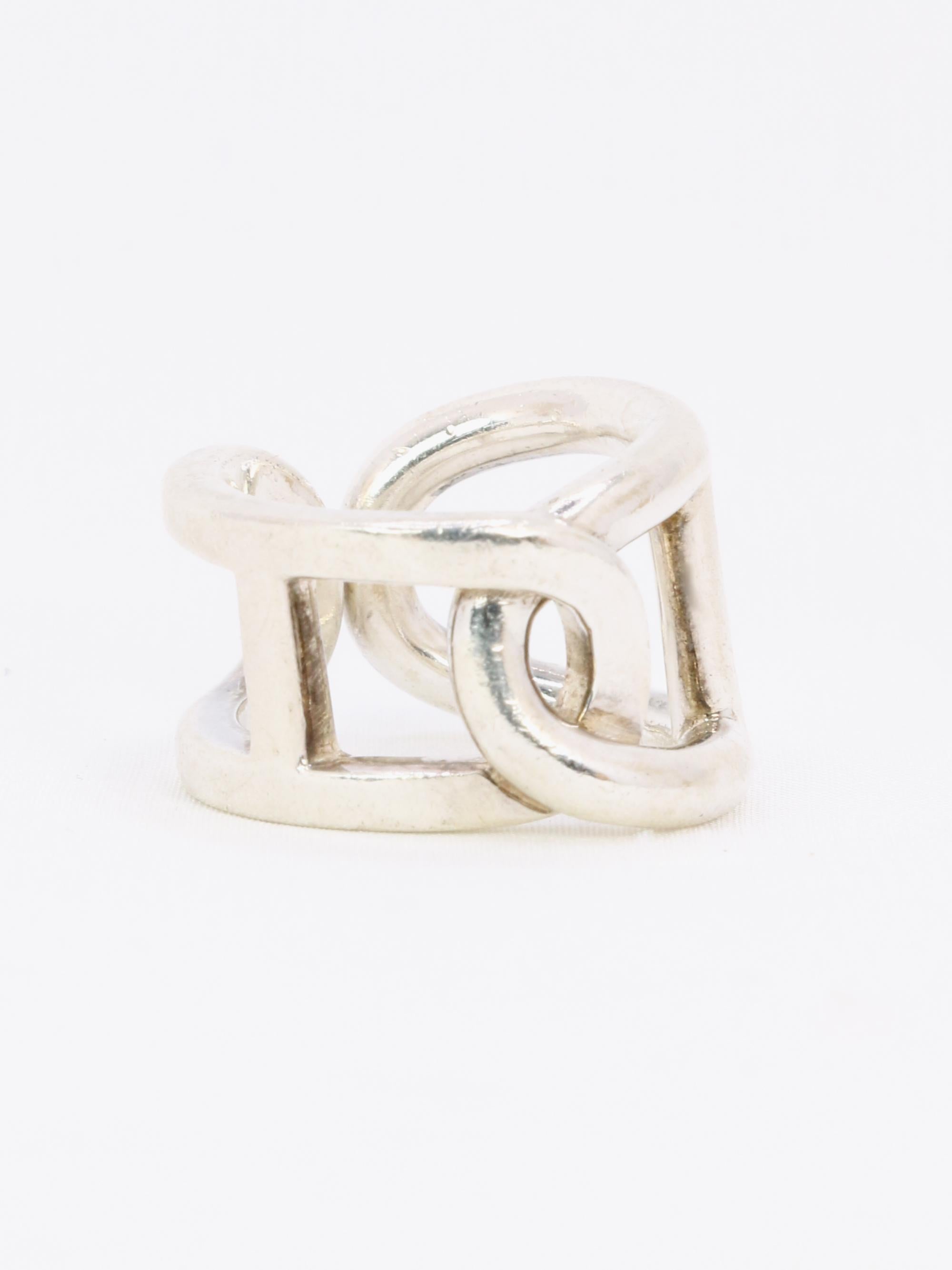 HERMES Bague vintage Cythère en argent