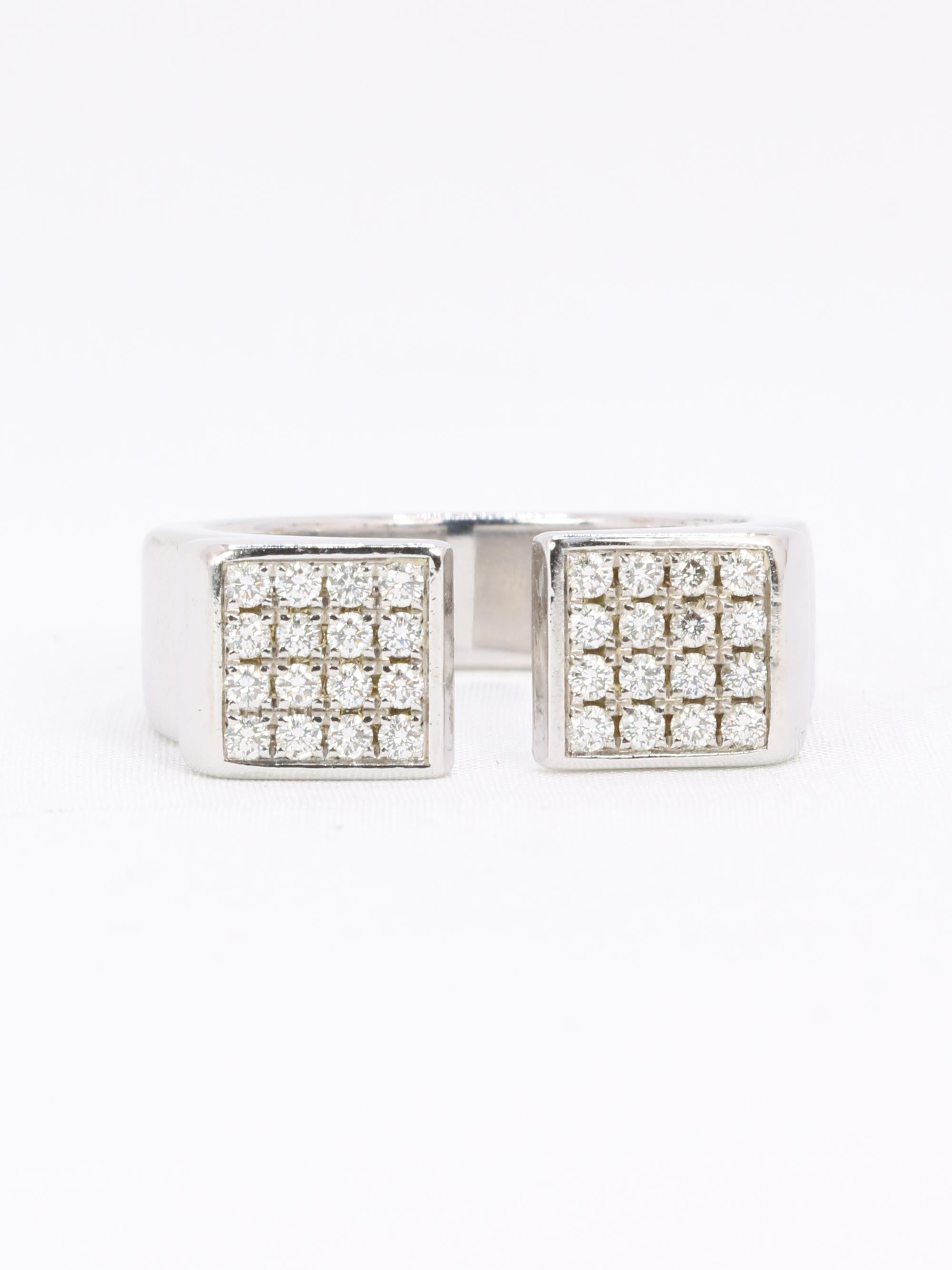 OMEGA Bague chevalière My Choice or blanc diamants