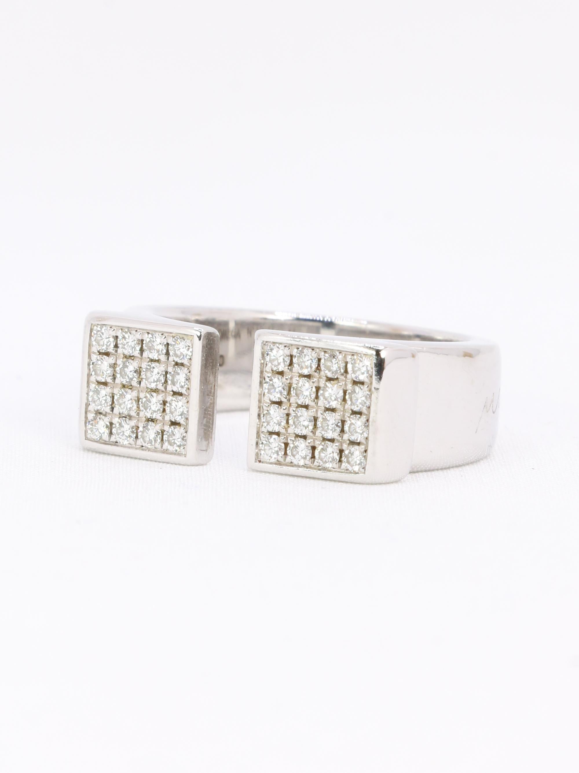 OMEGA Bague chevalière My Choice or blanc diamants