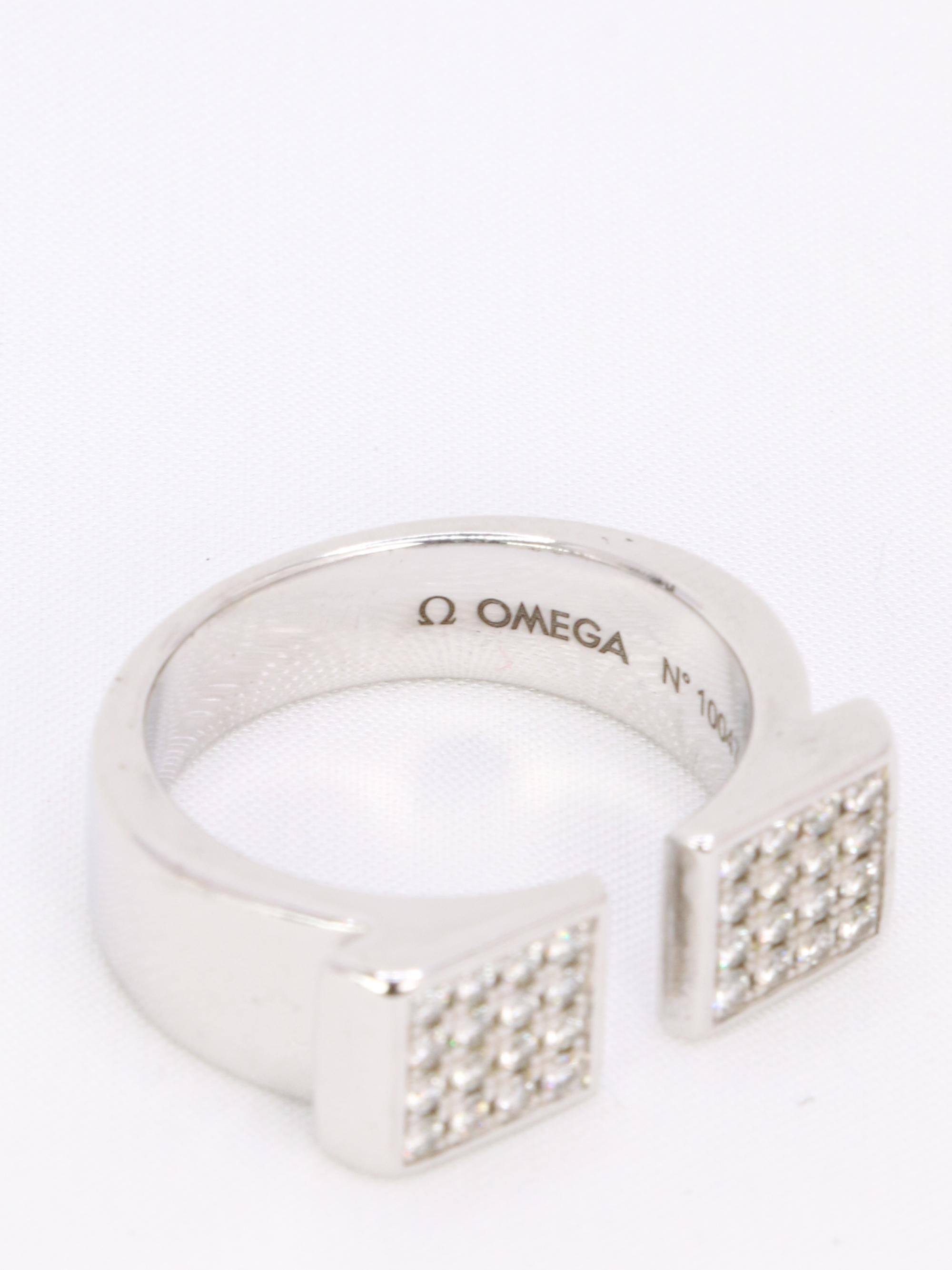 OMEGA Bague chevalière My Choice or blanc diamants