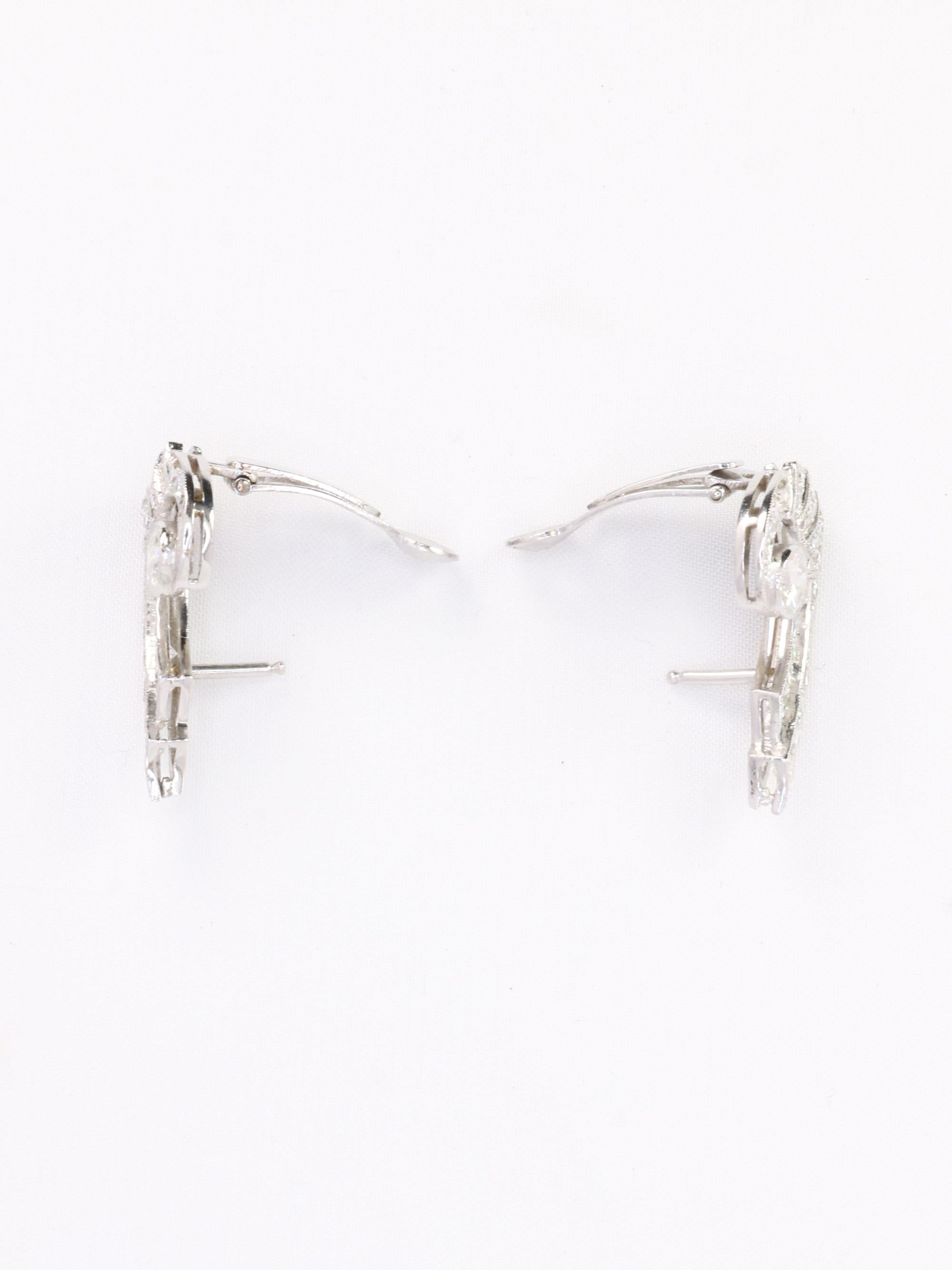 Boucles d'oreilles Ailes diamants Art-Déco