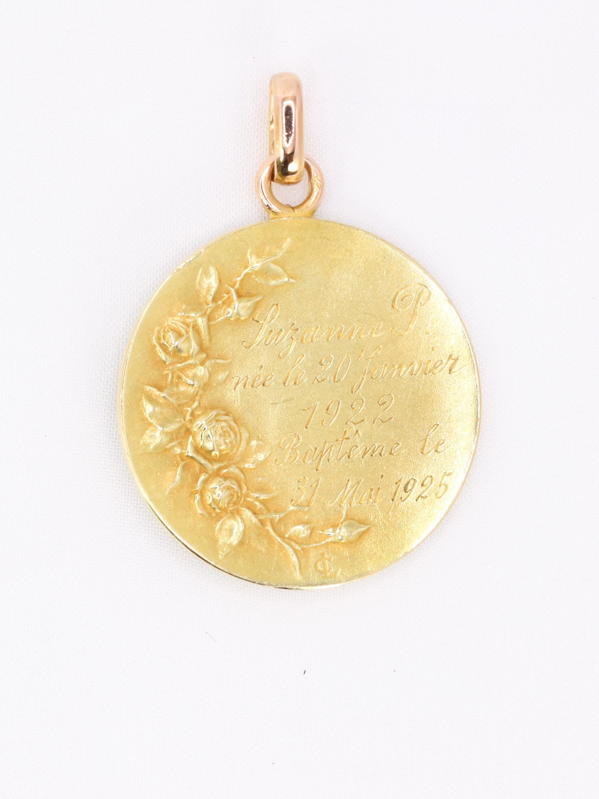 DROPSY Médaille Art Nouveau Sancta Maria or jaune