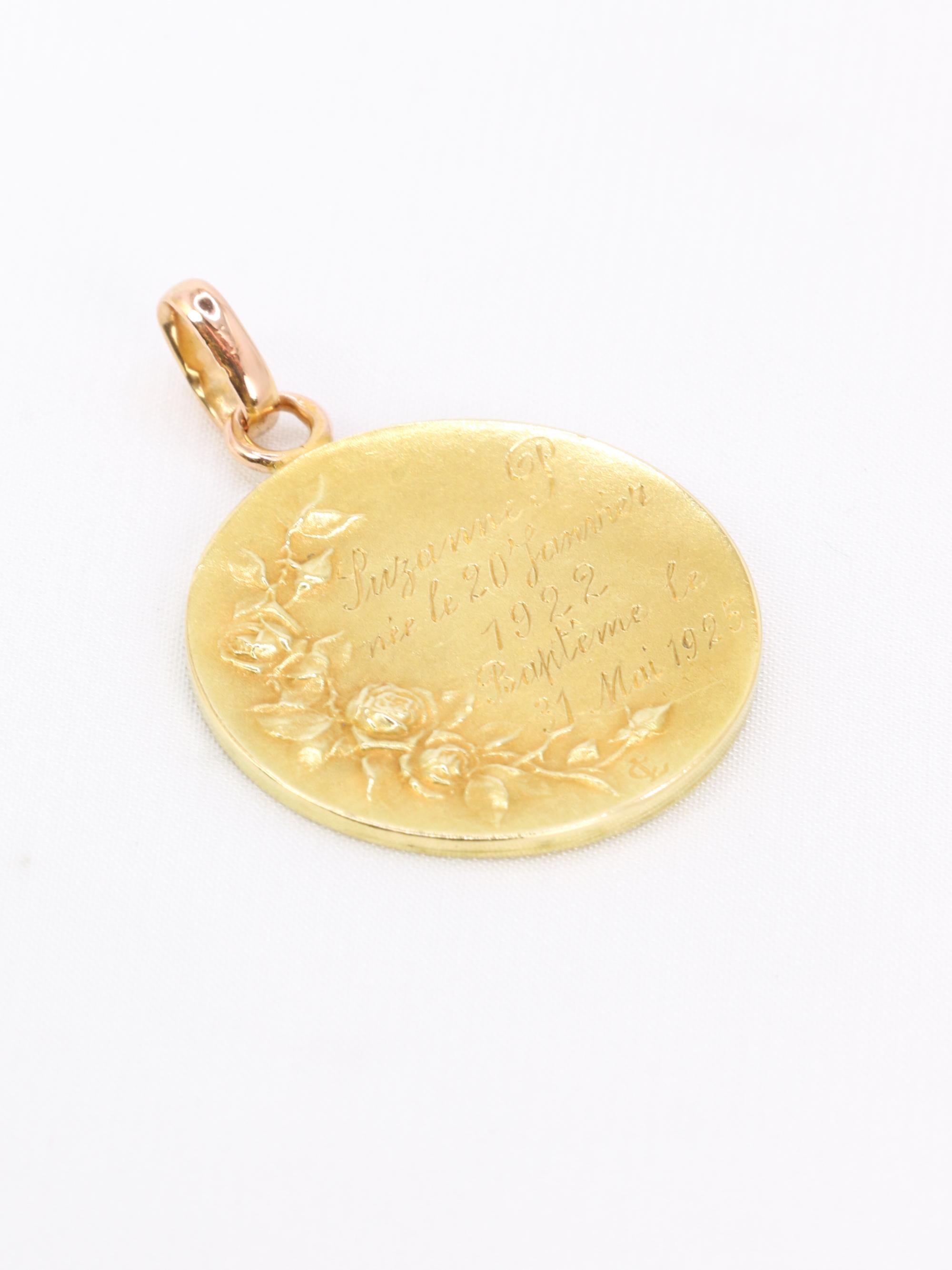 DROPSY Médaille Art Nouveau Sancta Maria or jaune