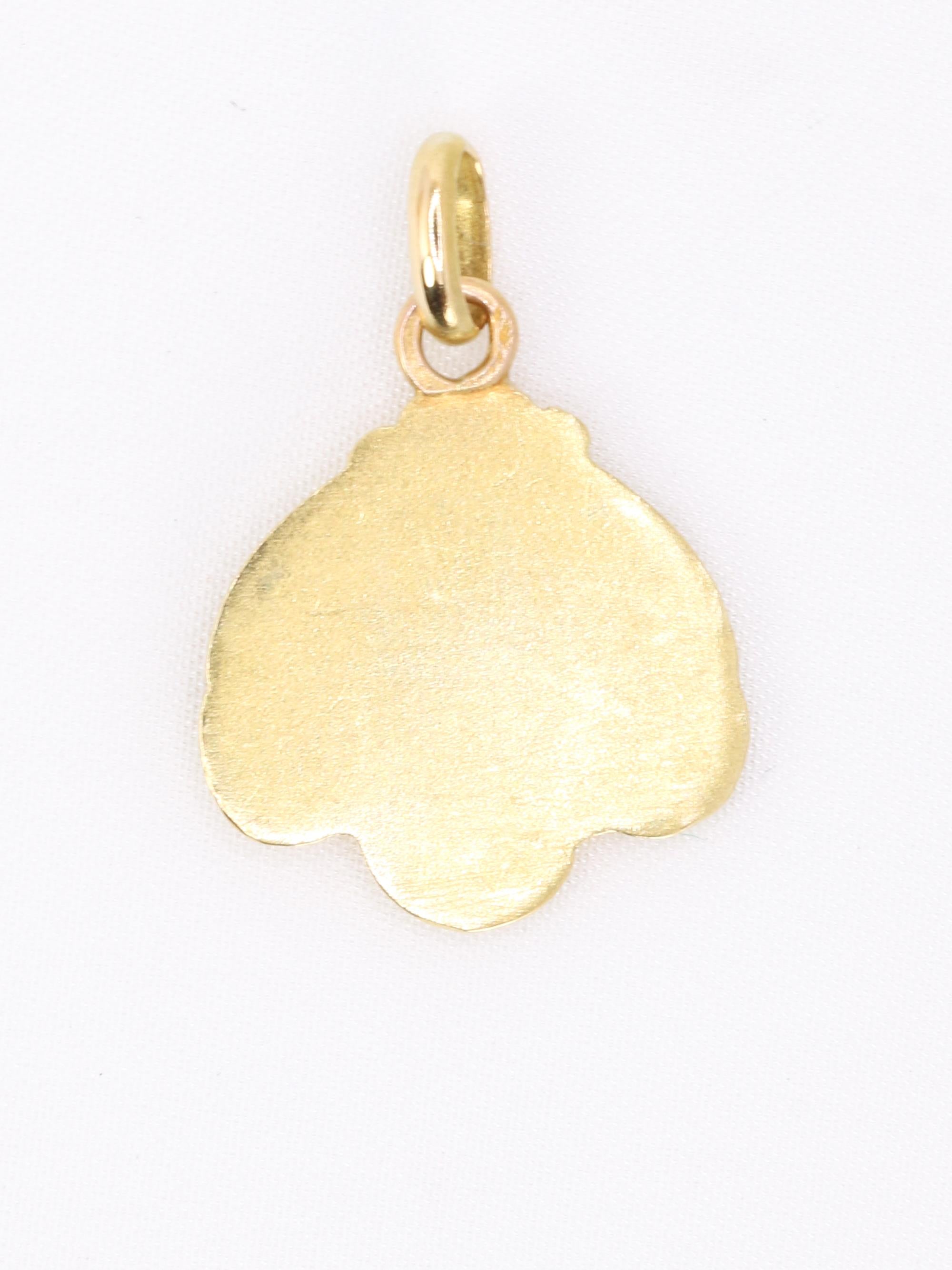 Médaille Art Nouveau femme de profil or jaune