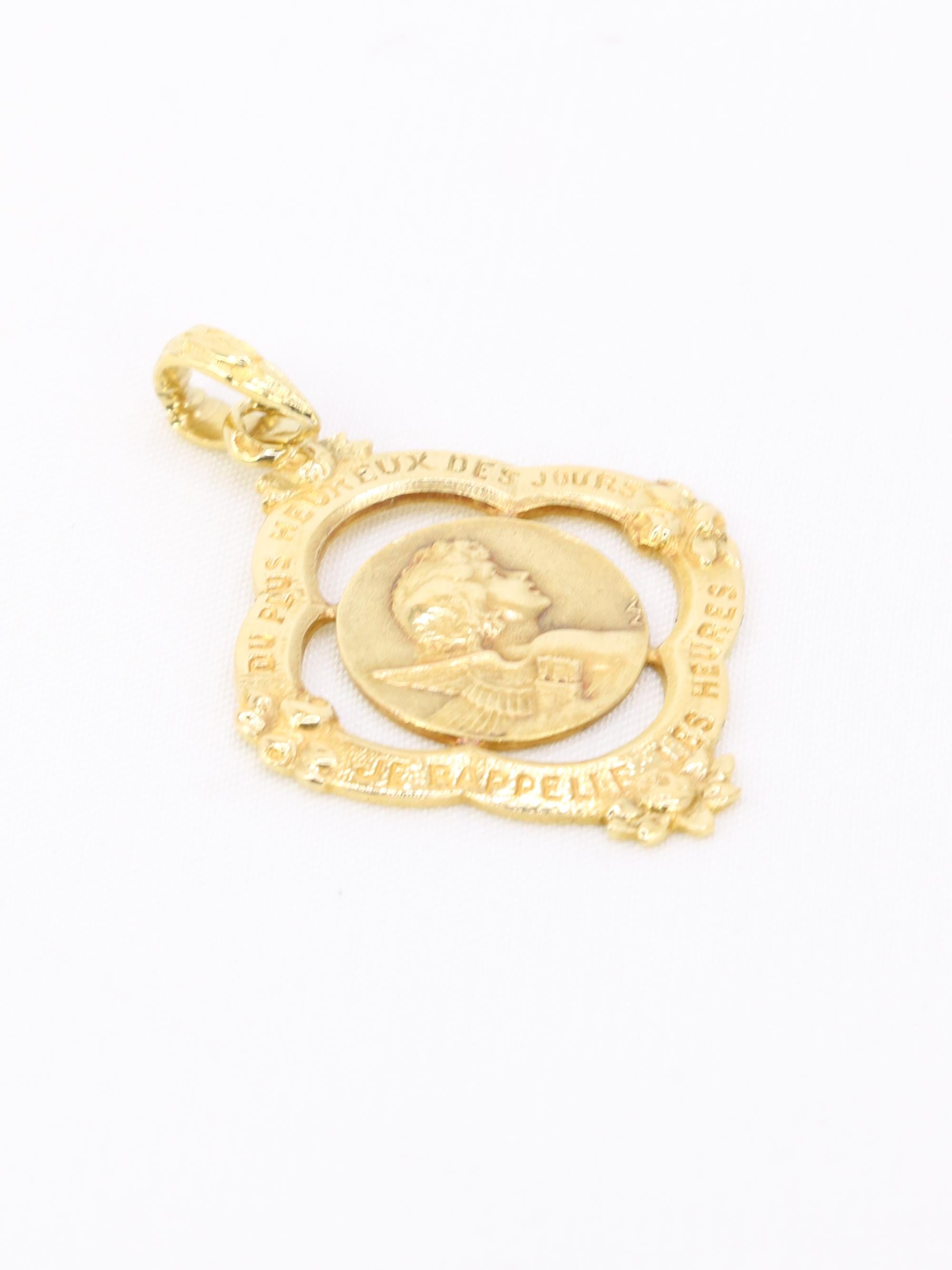 AUGIS Médaille Art Nouveau "Du plus heureux des jours je rappelle les heures"