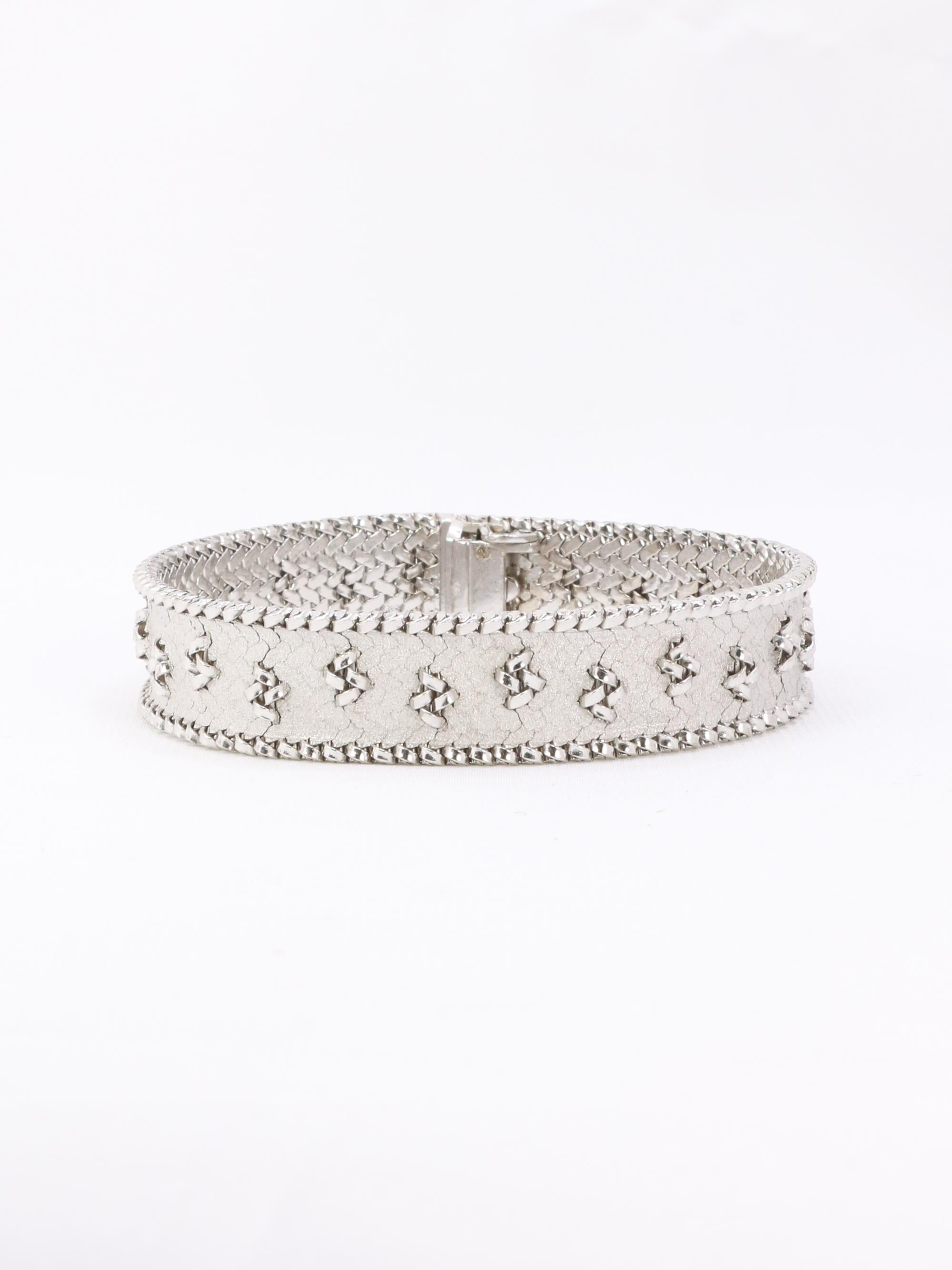 Bracelet maille polonaise or blanc