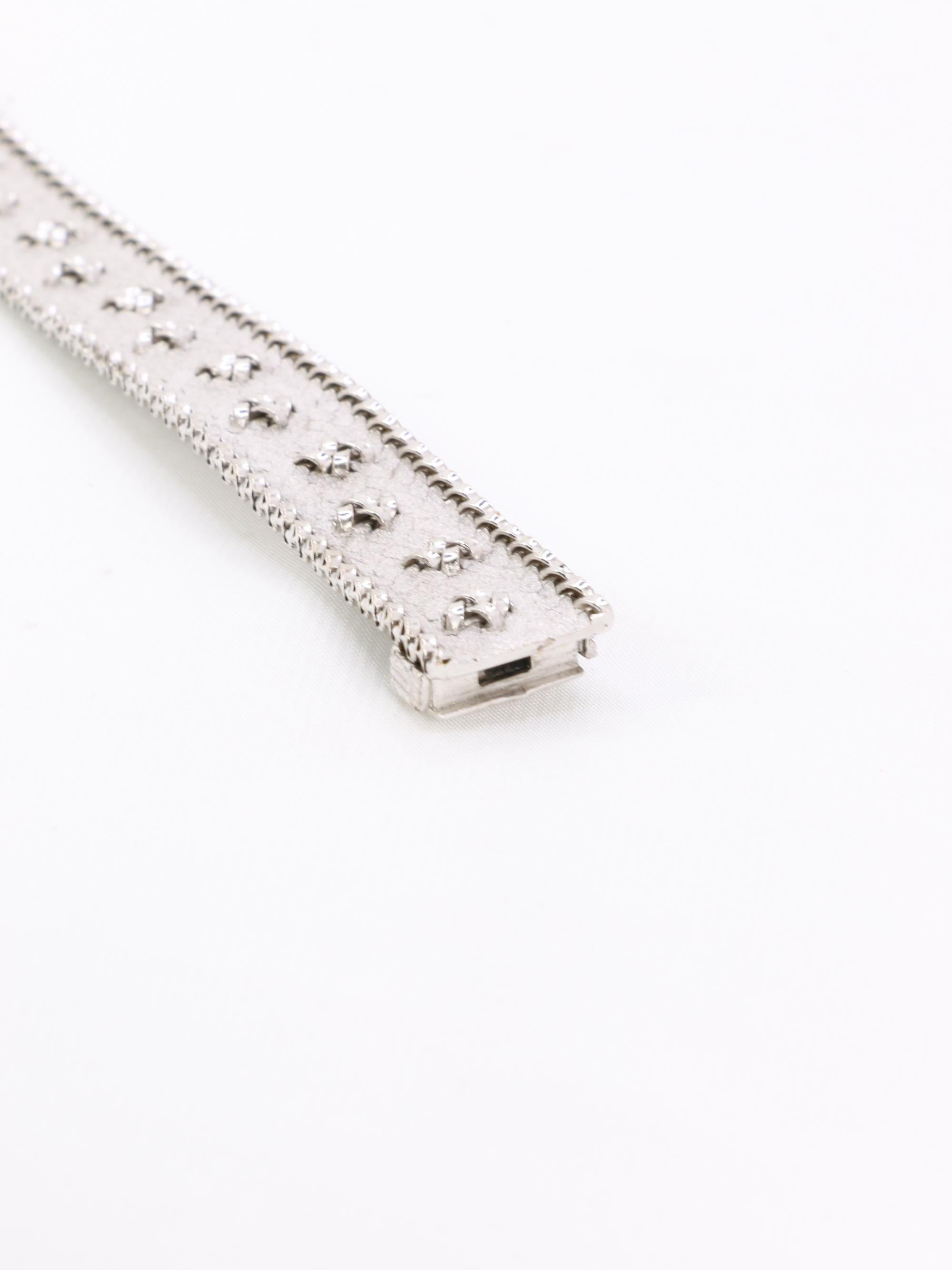 Bracelet maille polonaise or blanc