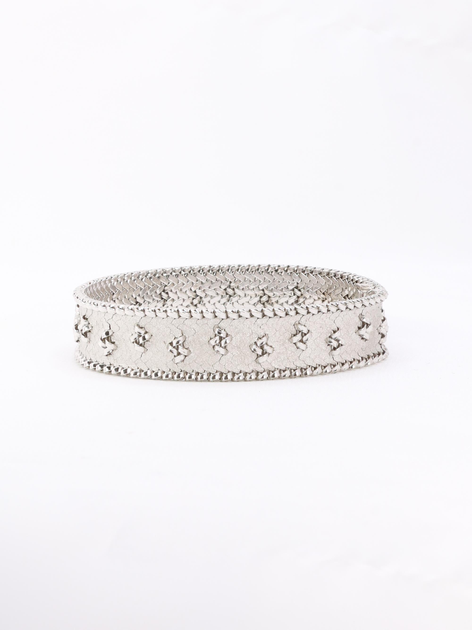 Bracelet maille polonaise or blanc