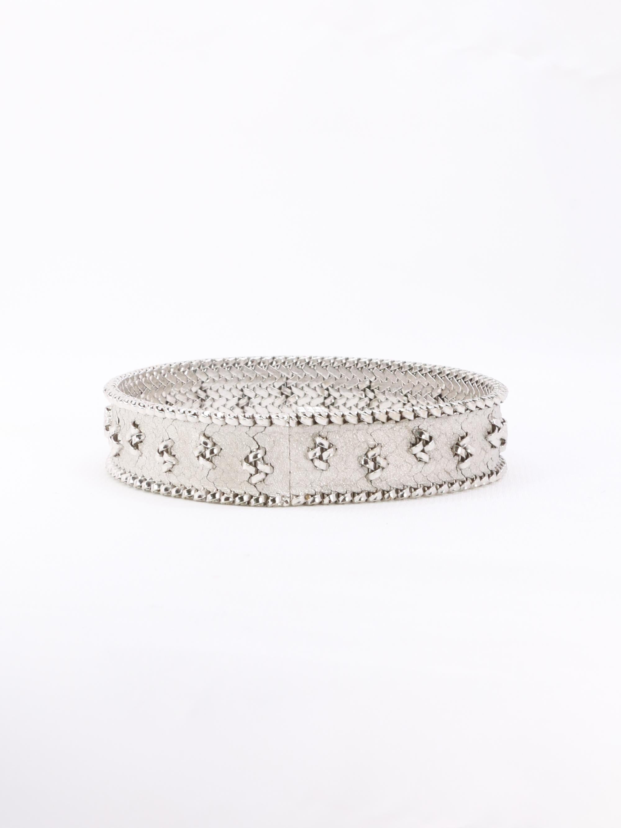 Bracelet maille polonaise or blanc
