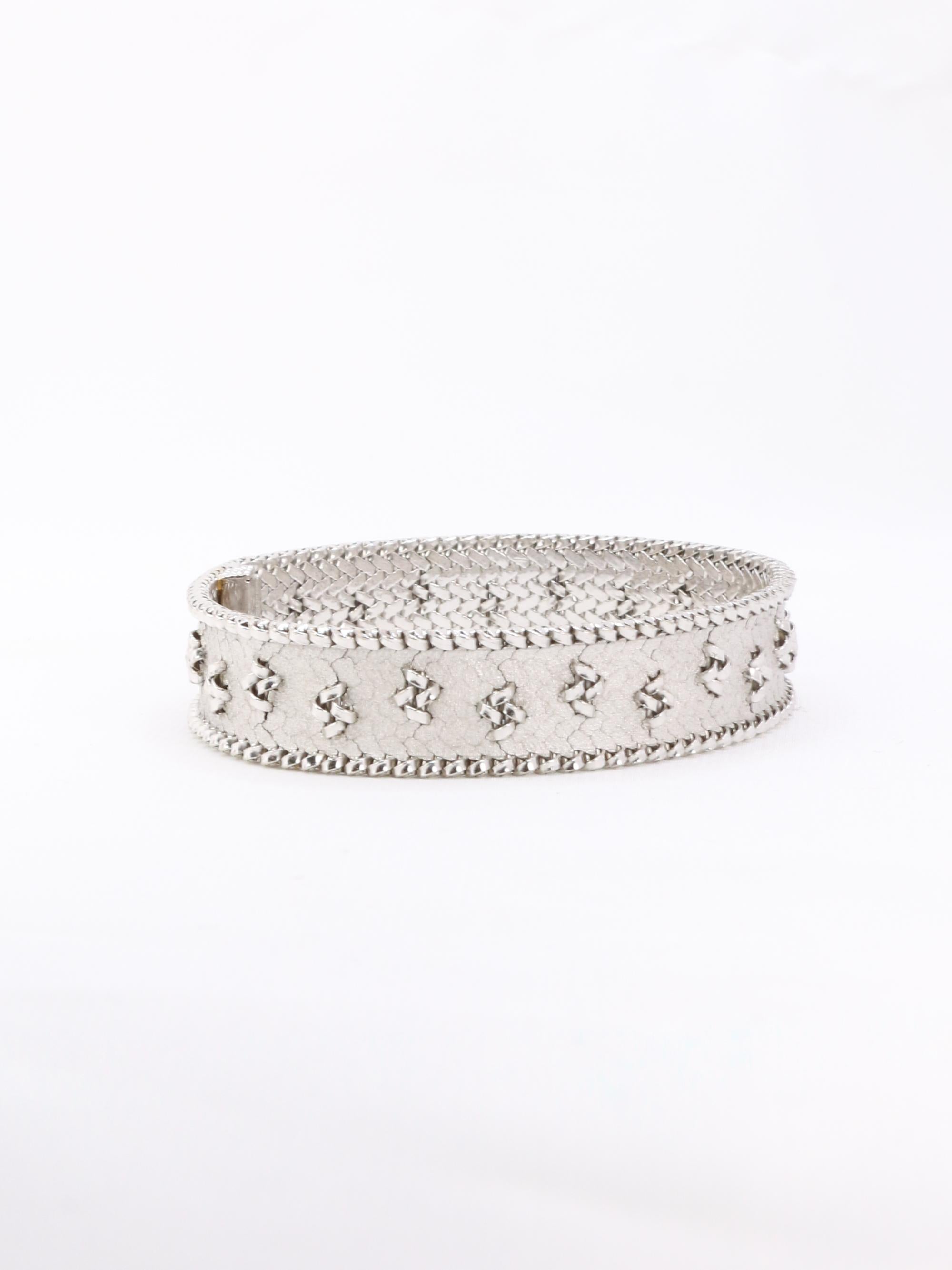 Bracelet maille polonaise or blanc
