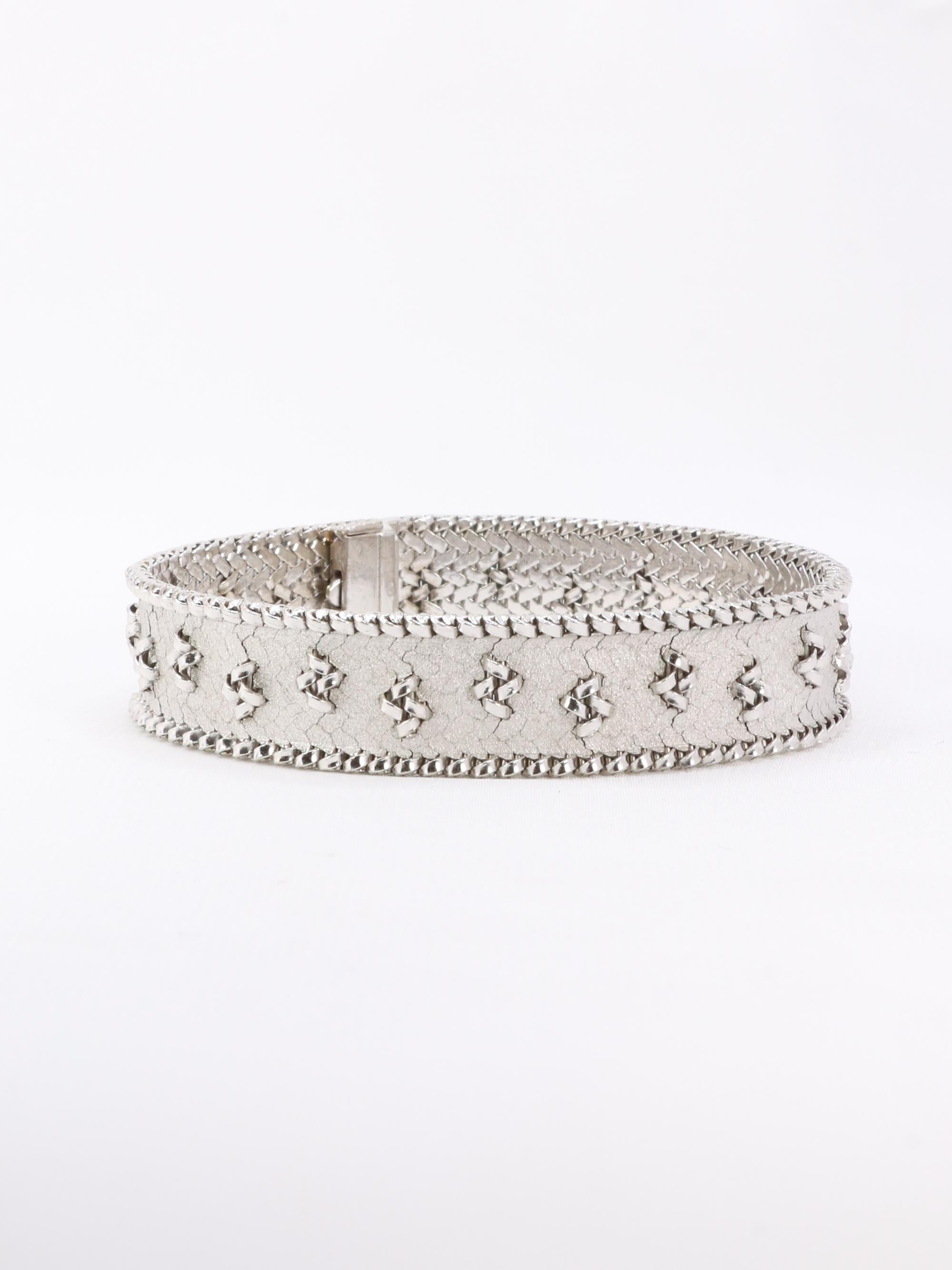 Bracelet maille polonaise or blanc