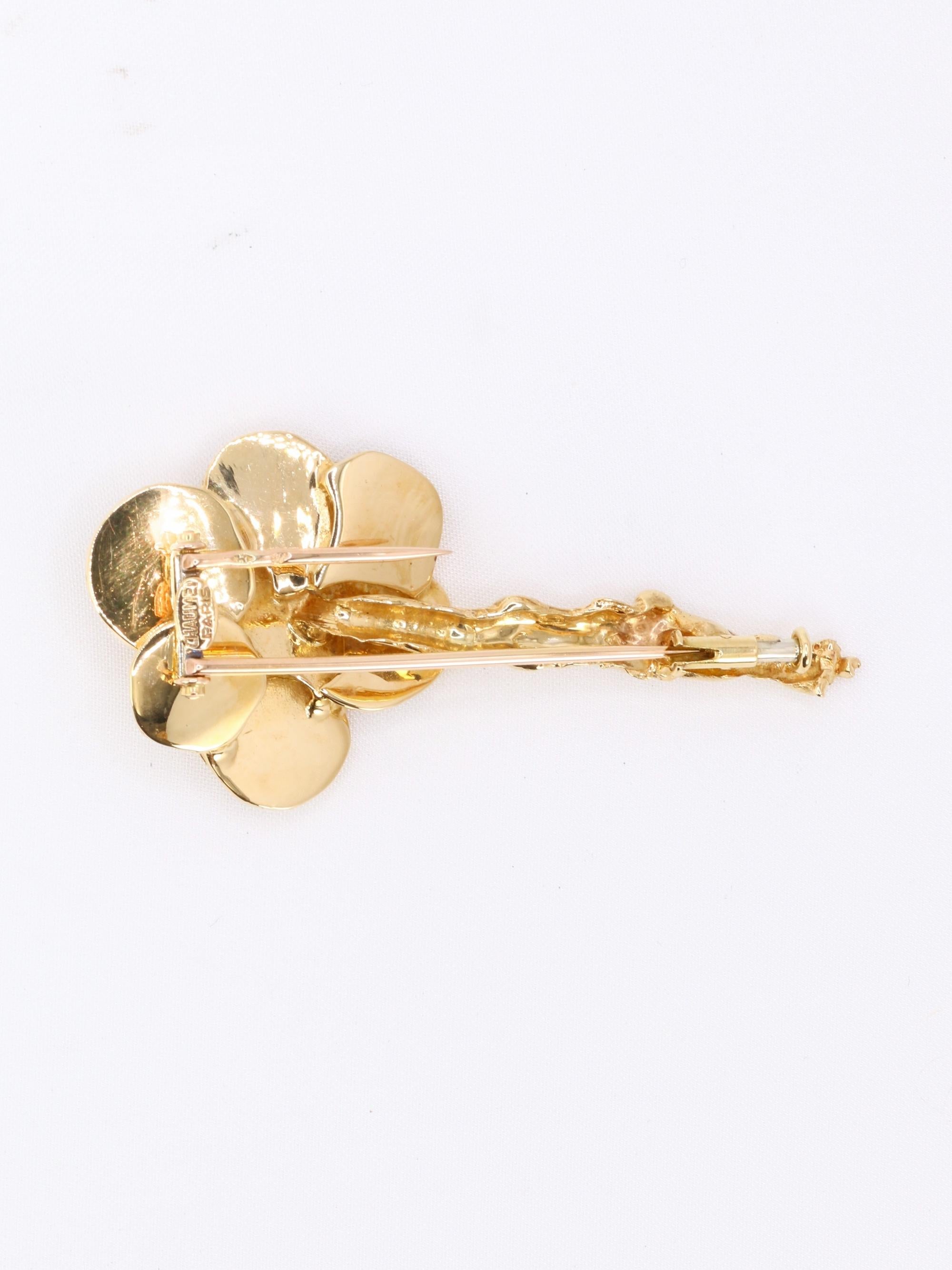 CHAUMET Broche bouquet de fleurs or jaune