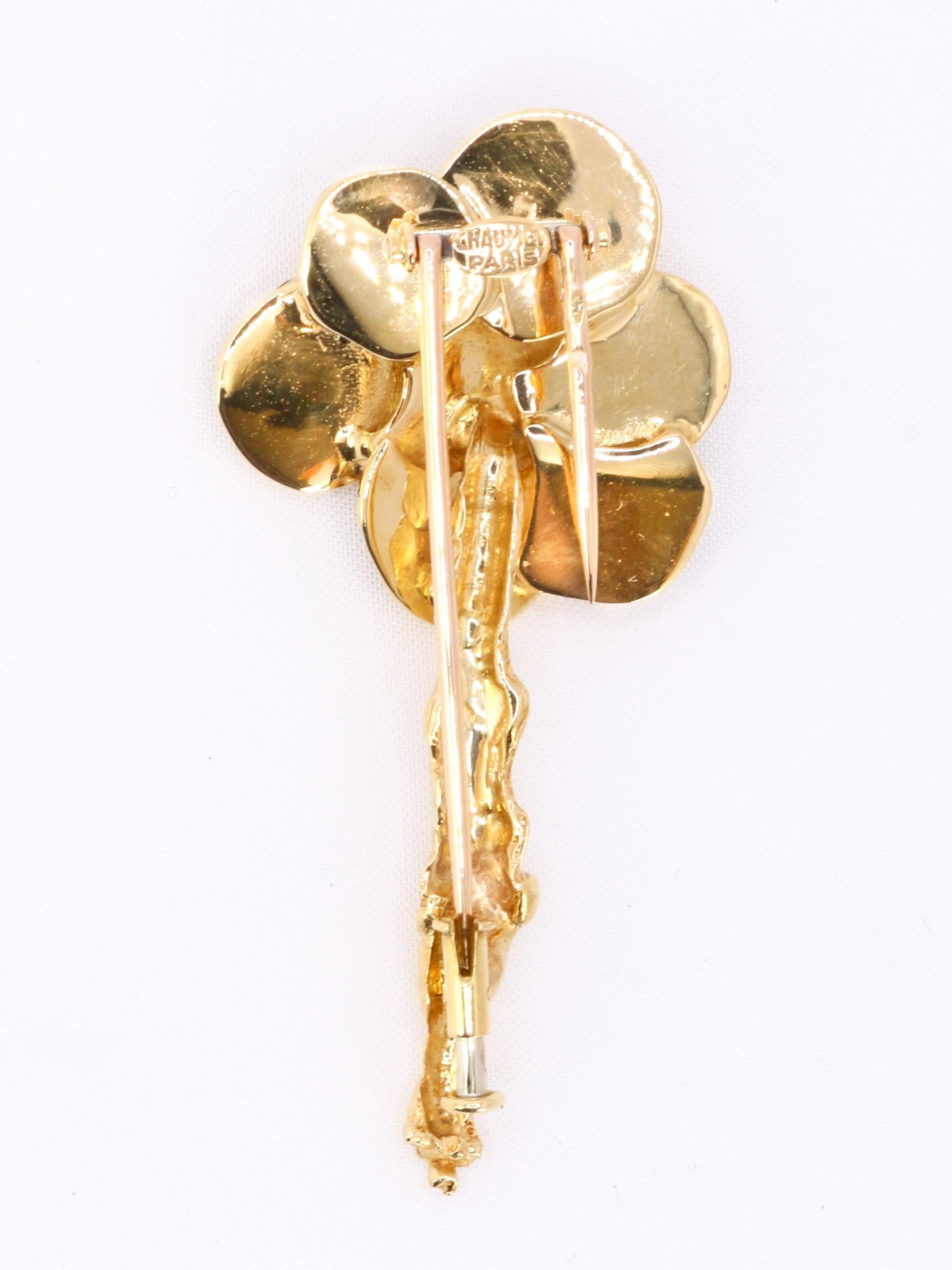 CHAUMET Broche bouquet de fleurs or jaune