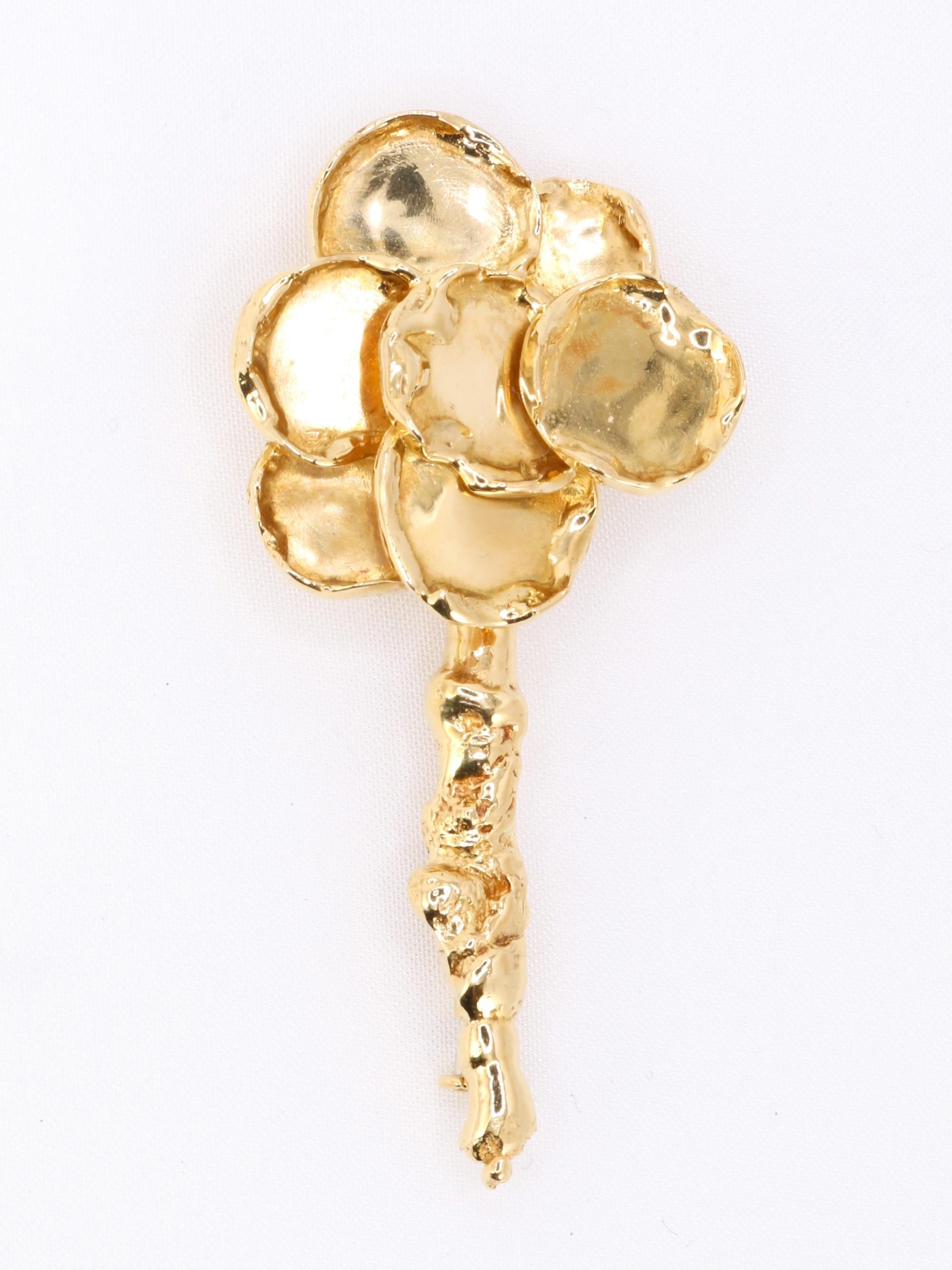 CHAUMET Broche bouquet de fleurs or jaune