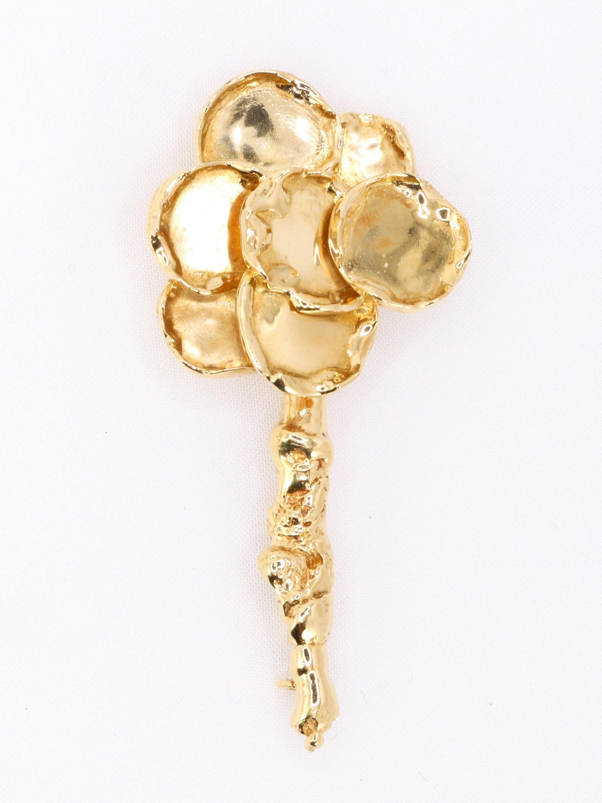 Broche Vintage Murat - Bouquet De Roseaux En Métal Plaqué Or Jaune - Bon état
