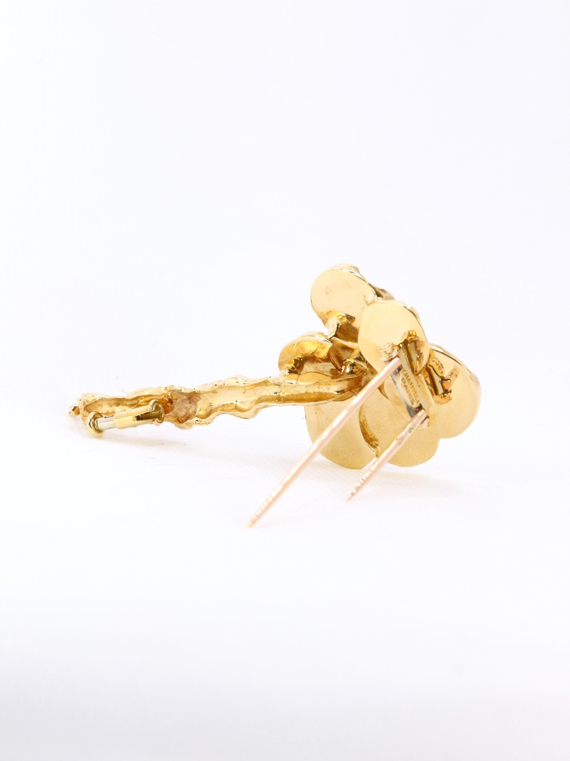 CHAUMET Broche bouquet de fleurs or jaune