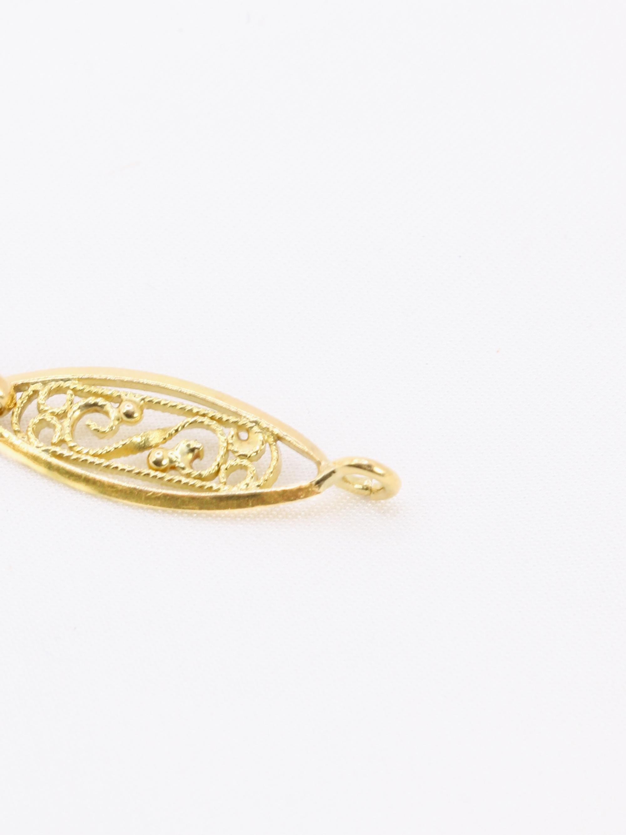 Bracelet chaîne maille filigrane or jaune