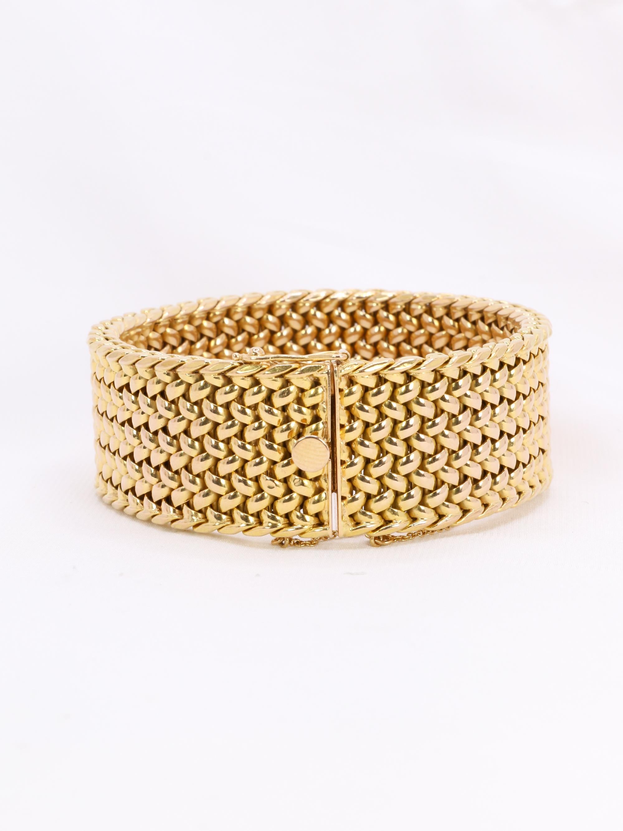 X Bracelet souple maille milanaise or jaune 2,3 cm