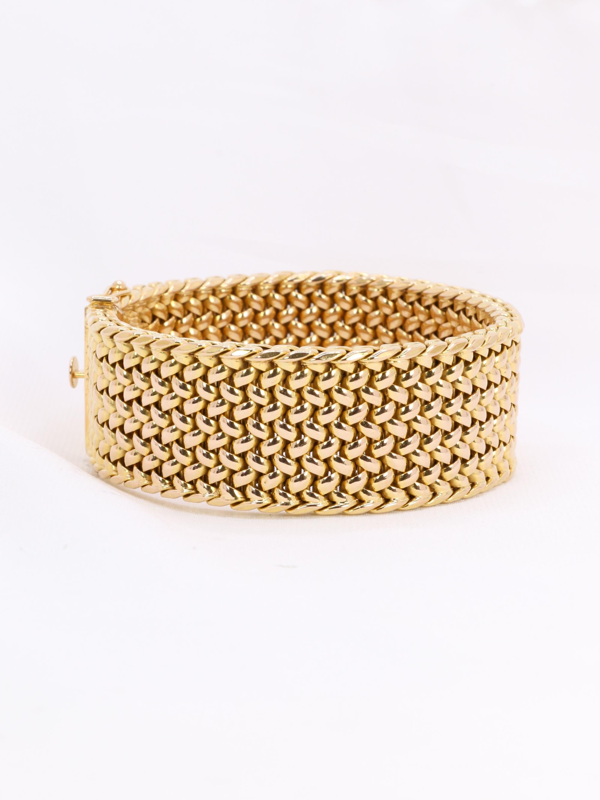 X Bracelet souple maille milanaise or jaune 2,3 cm