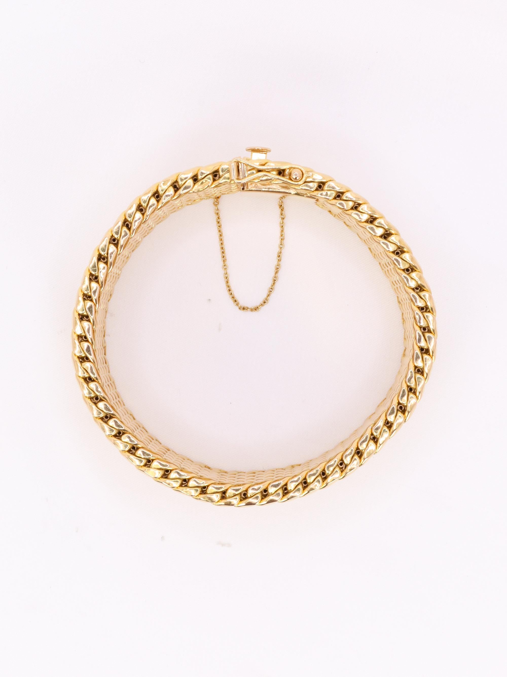 X Bracelet souple maille milanaise or jaune 2,3 cm