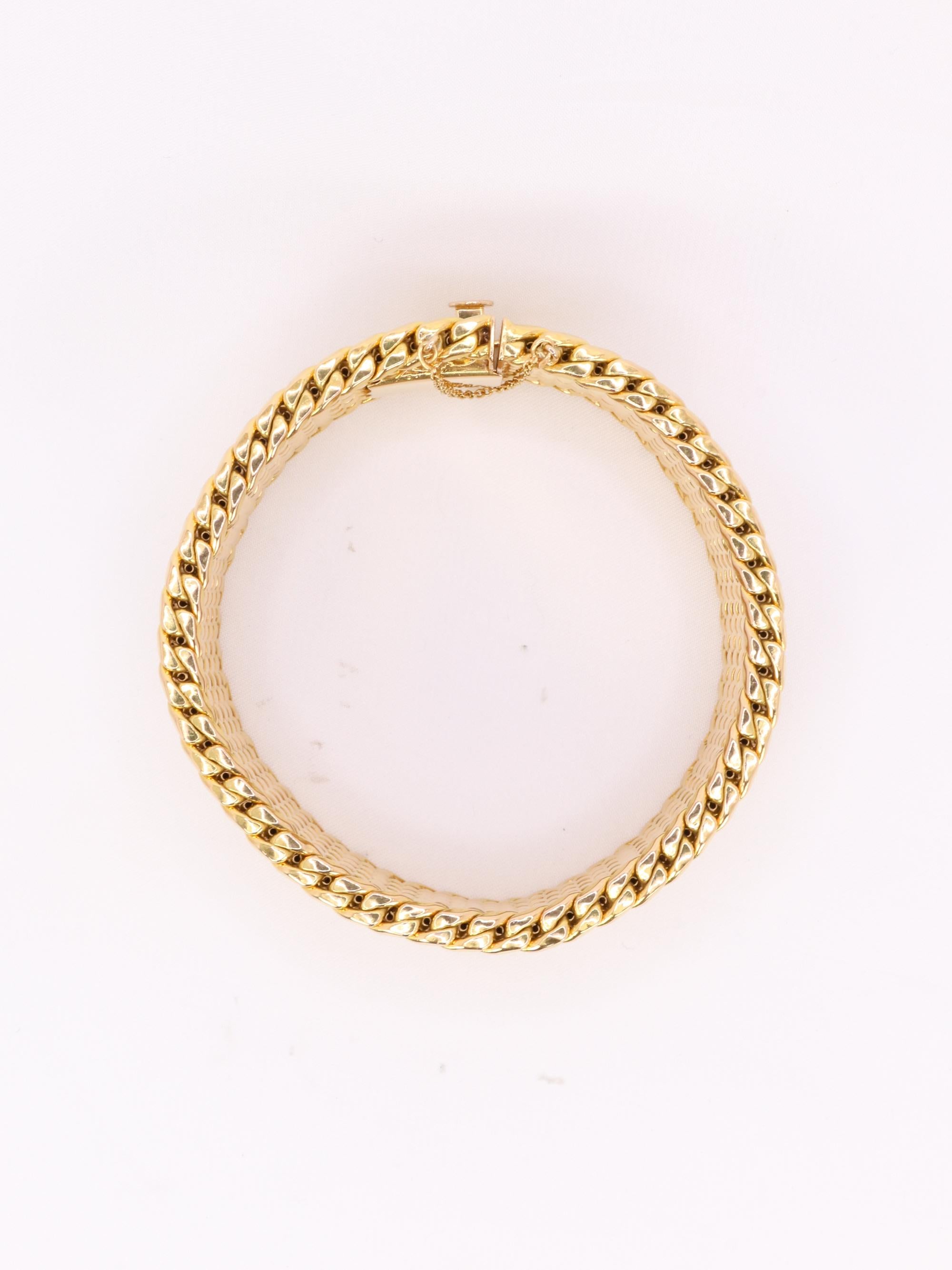 X Bracelet souple maille milanaise or jaune 2,3 cm