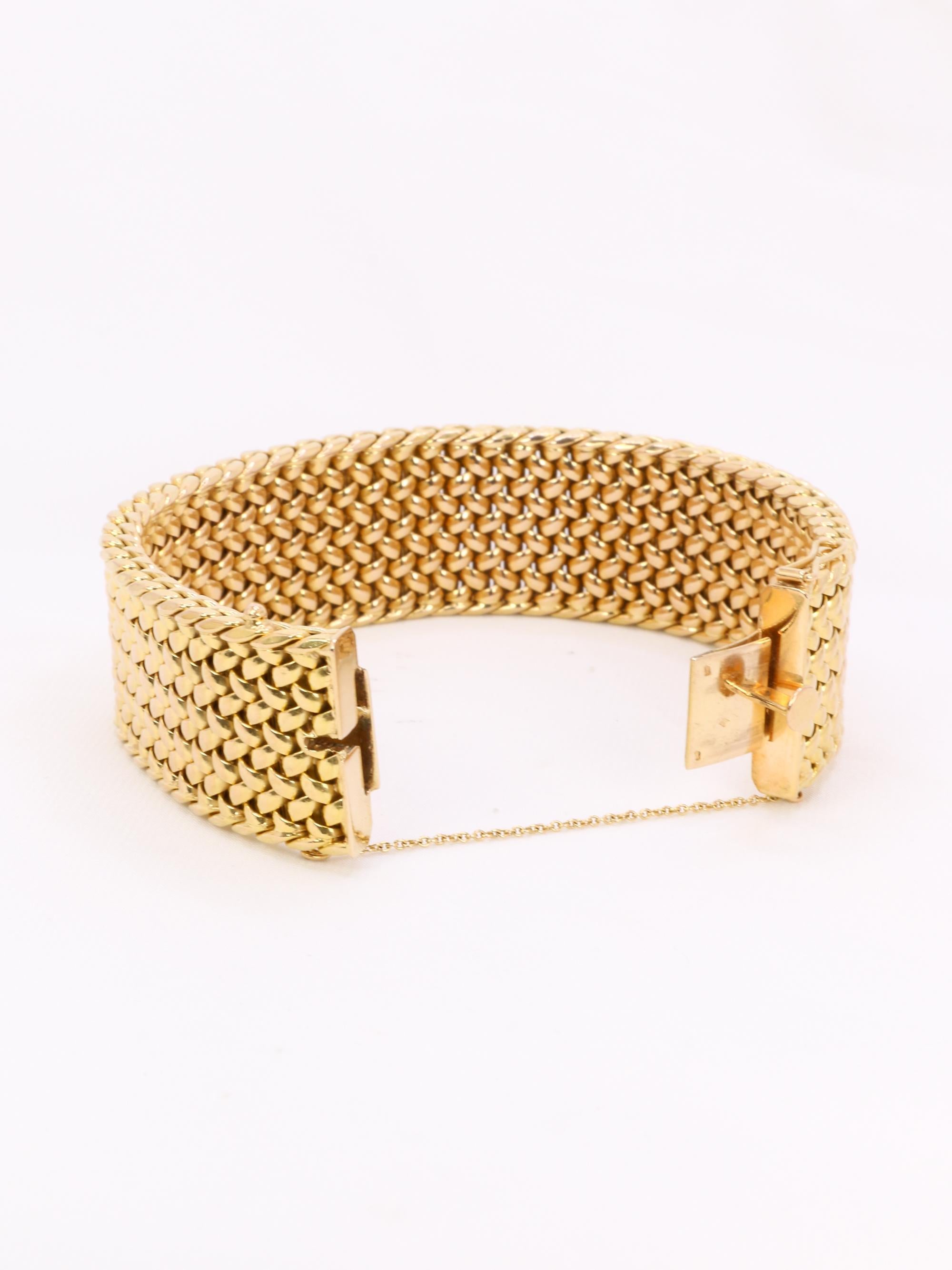 X Bracelet souple maille milanaise or jaune 2,3 cm