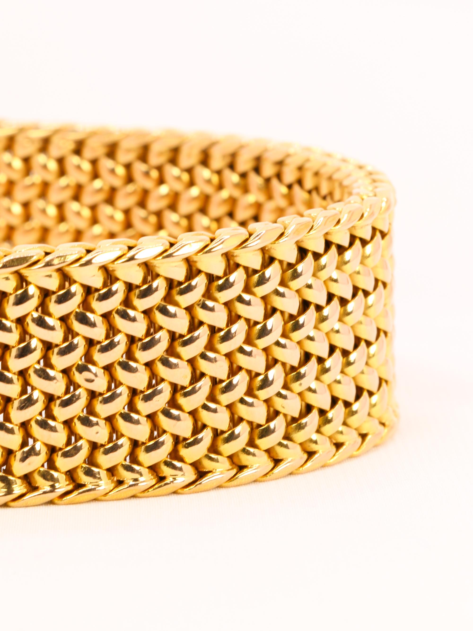 X Bracelet souple maille milanaise or jaune 2,3 cm