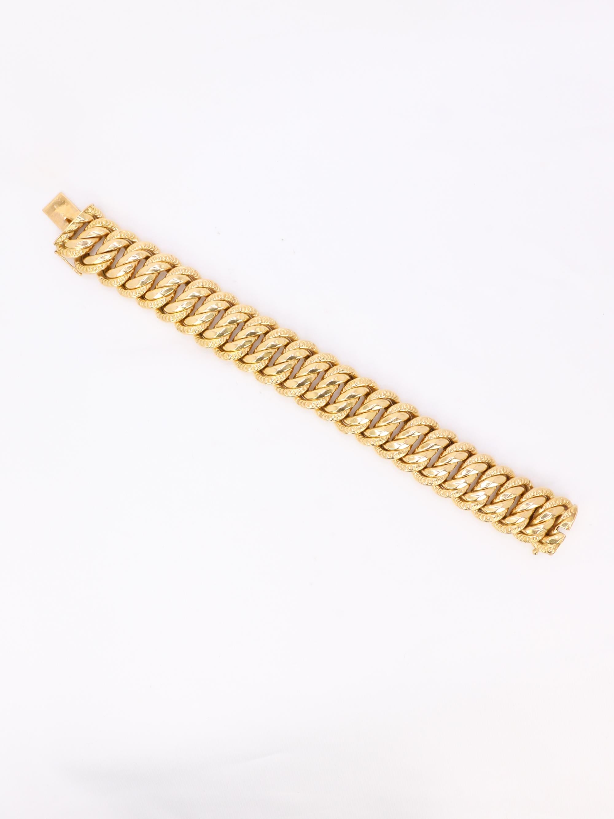 X Bracelet maille américaine or jaune 2 cm