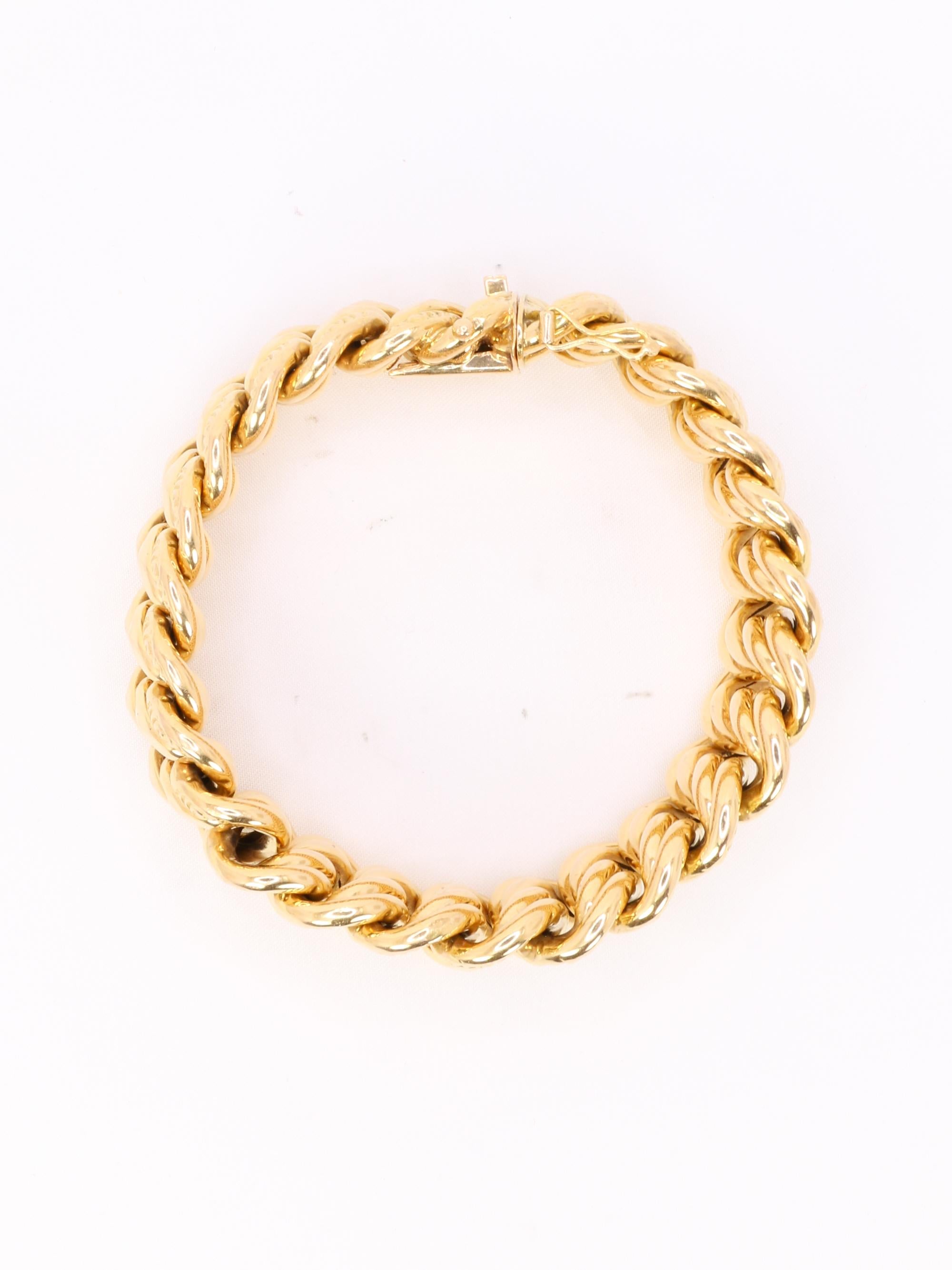 X Bracelet maille américaine or jaune 2 cm