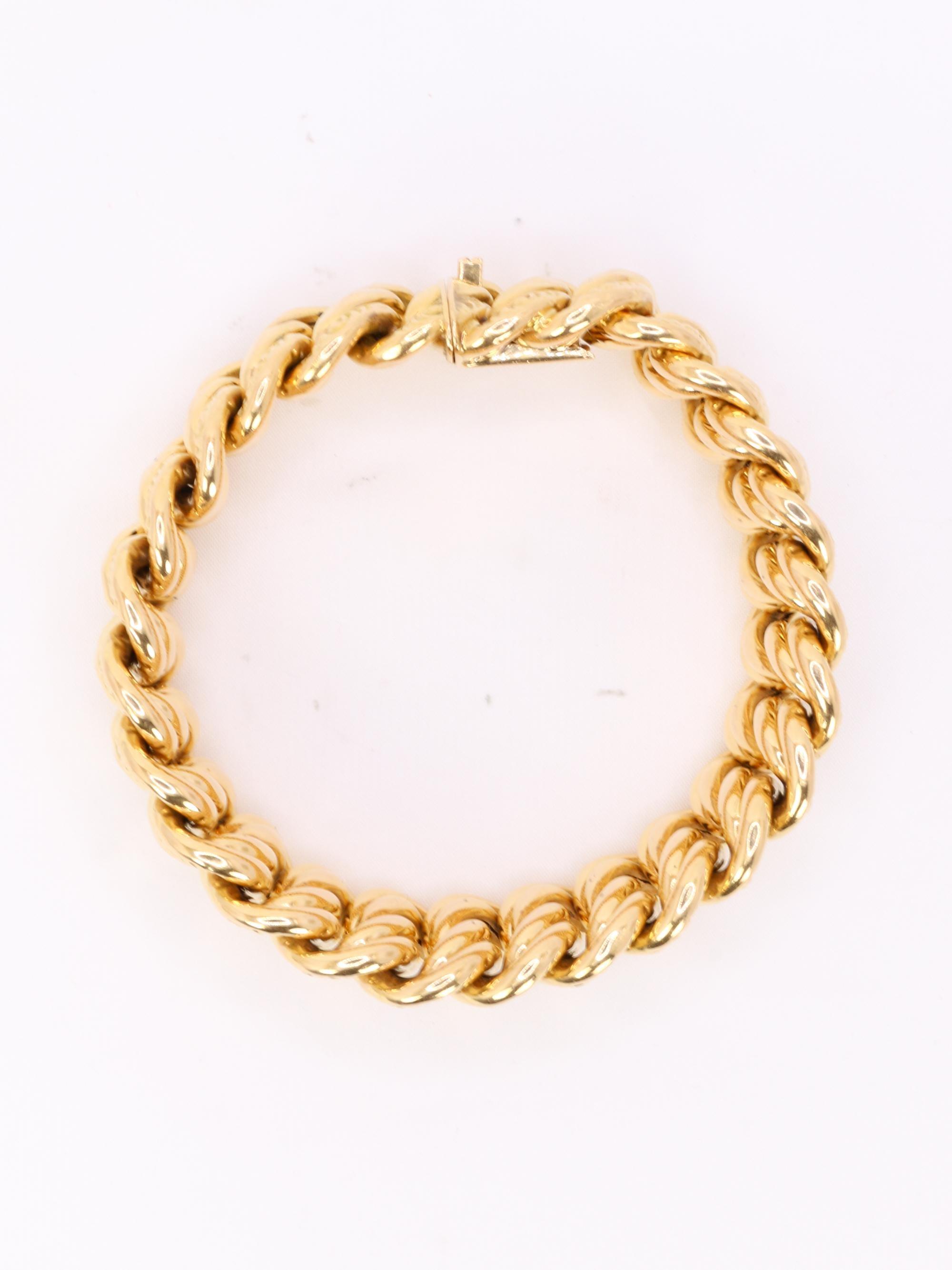 X Bracelet maille américaine or jaune 2 cm