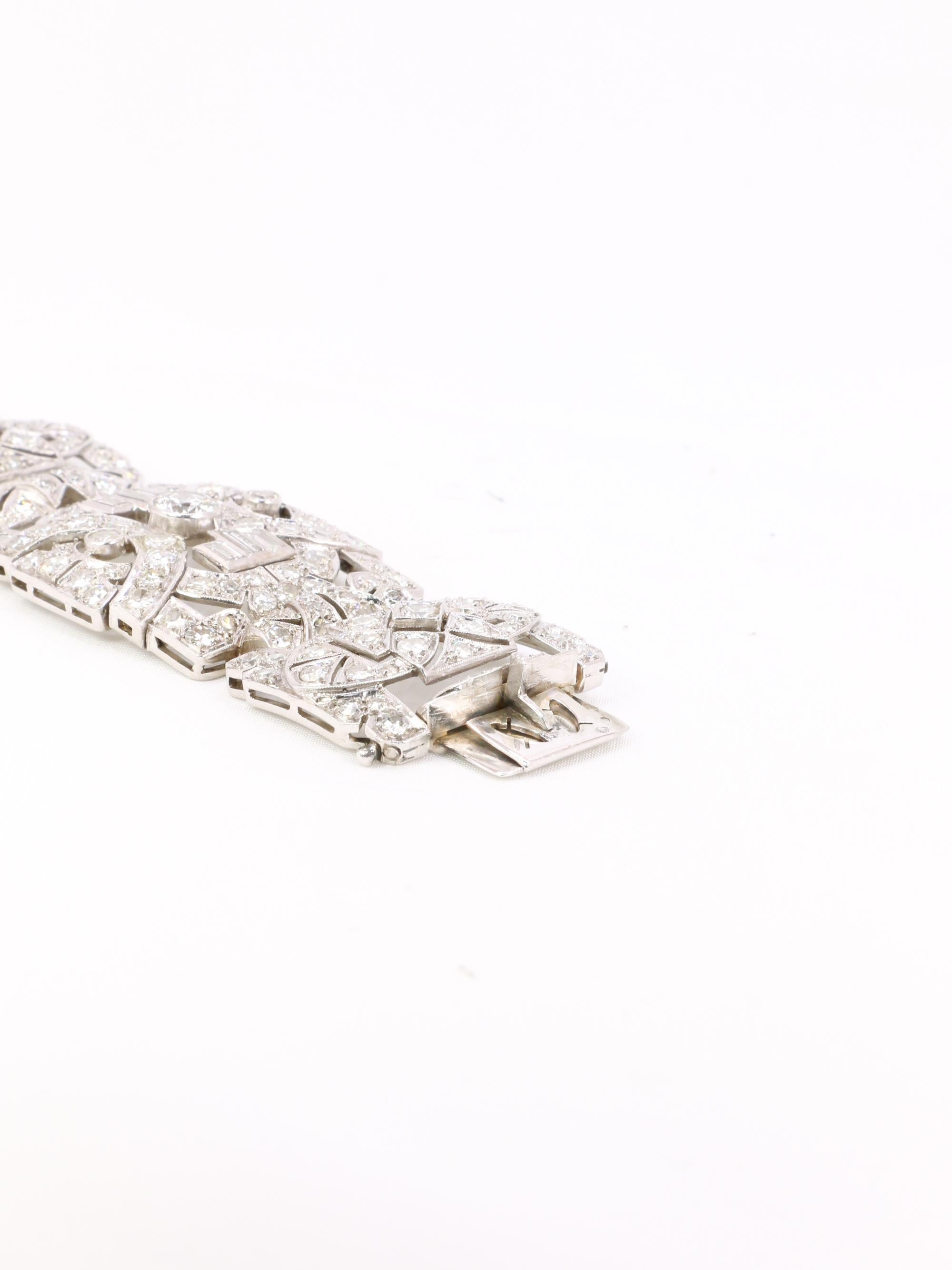 Bracelet Art Déco platine diamants
