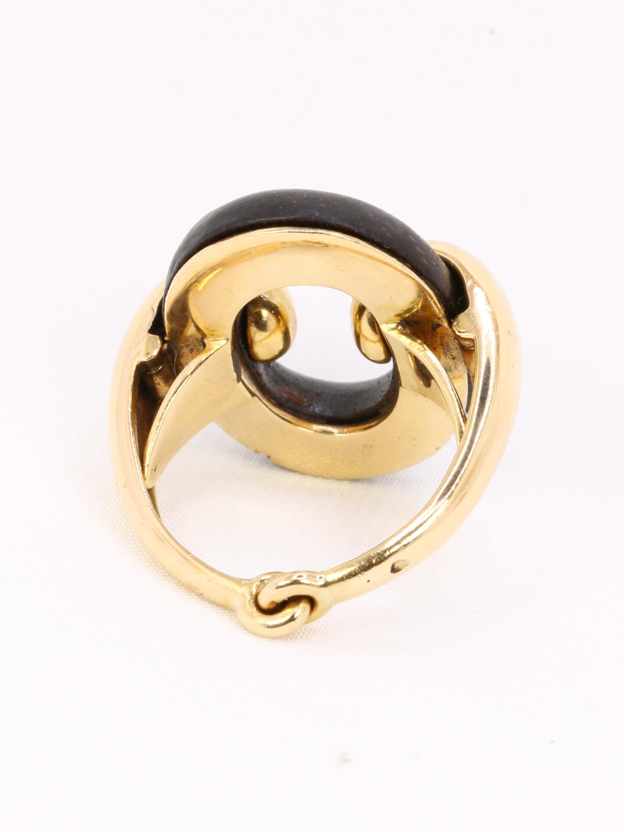 GAETAN DE PERCIN Bague or jaune bois d'amourette