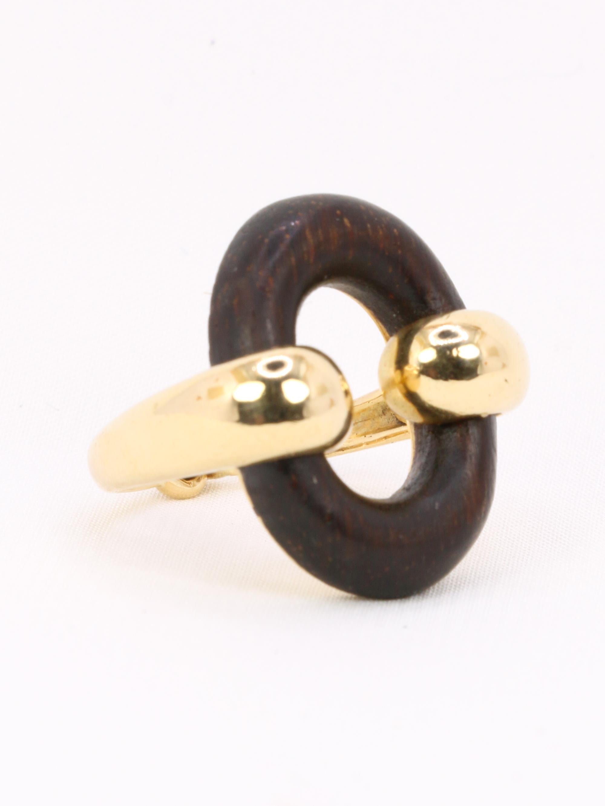 GAETAN DE PERCIN Bague or jaune bois d'amourette