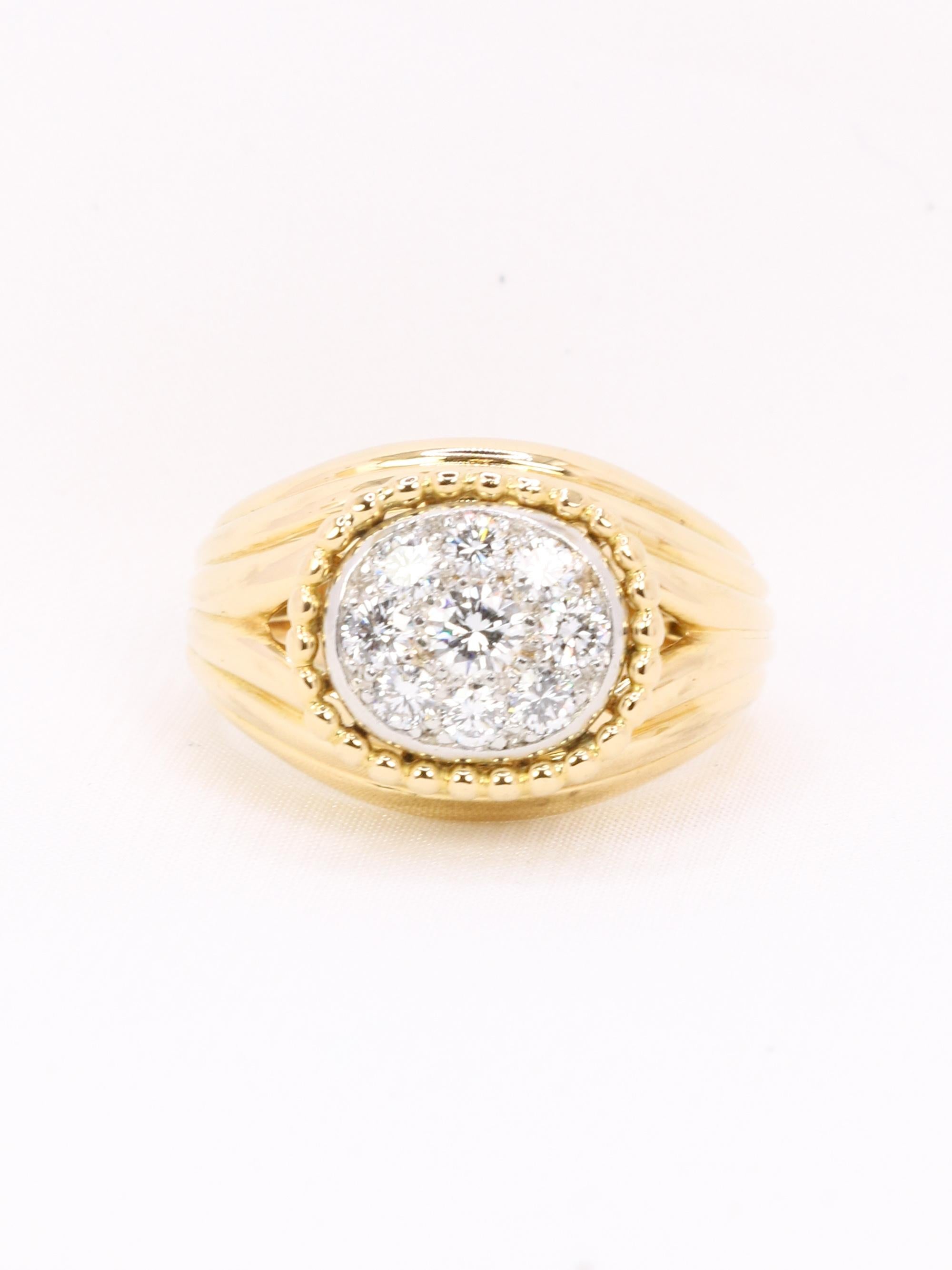 CARTIER Bague vintage diamants or jaune