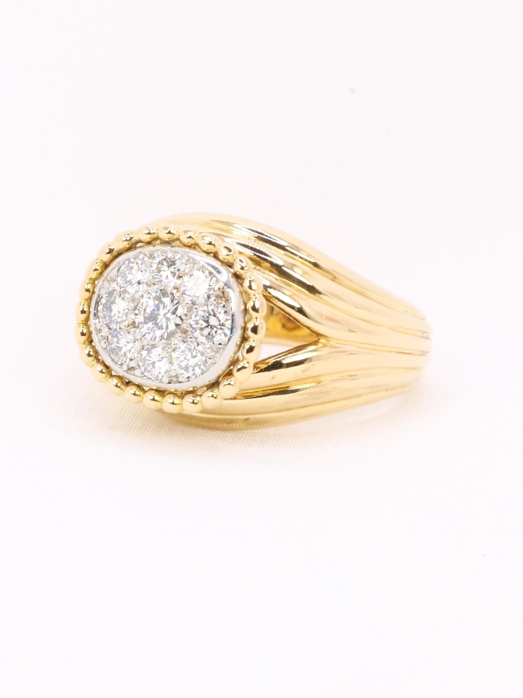 CARTIER Bague vintage diamants or jaune