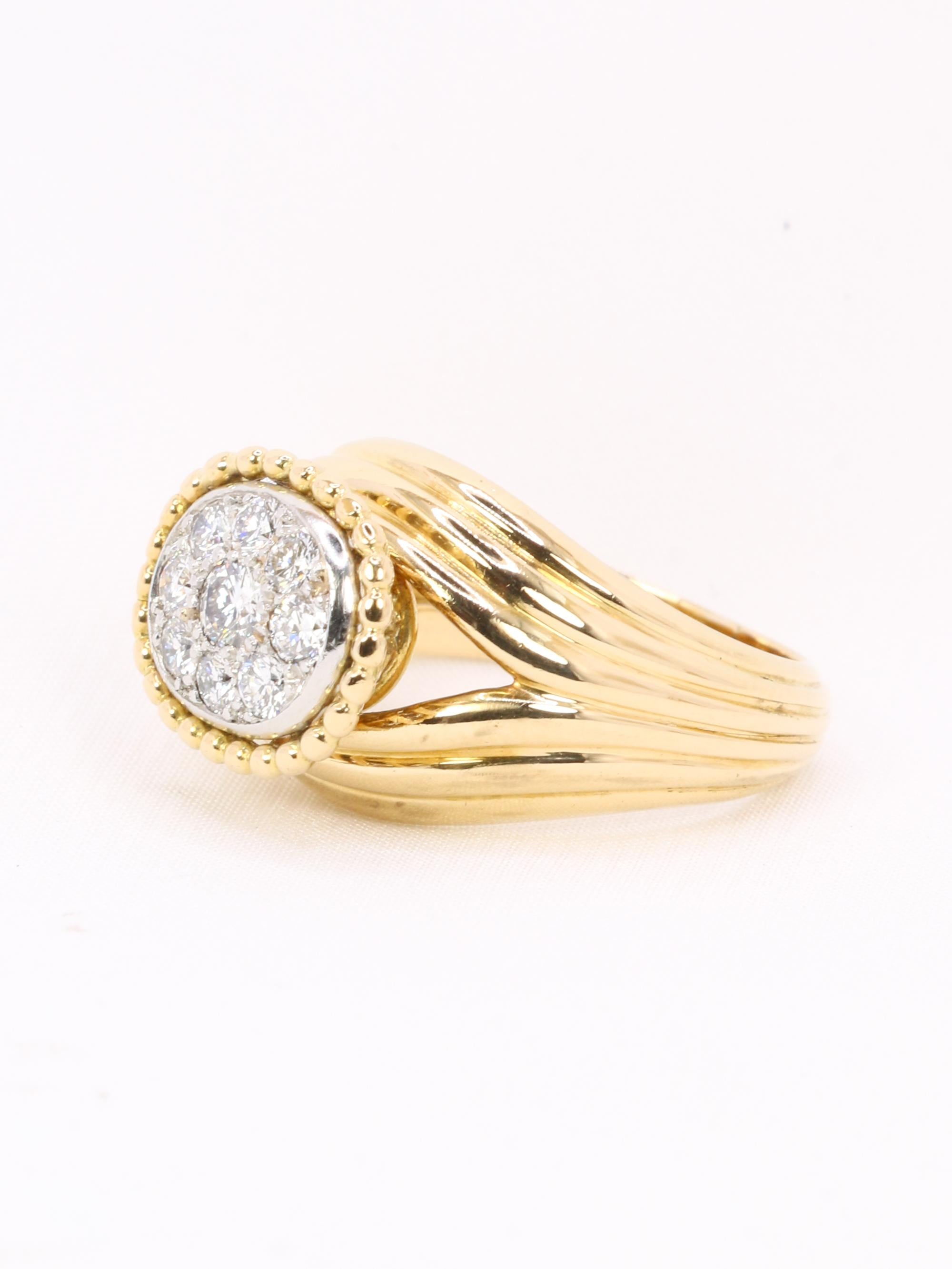 CARTIER Bague vintage diamants or jaune