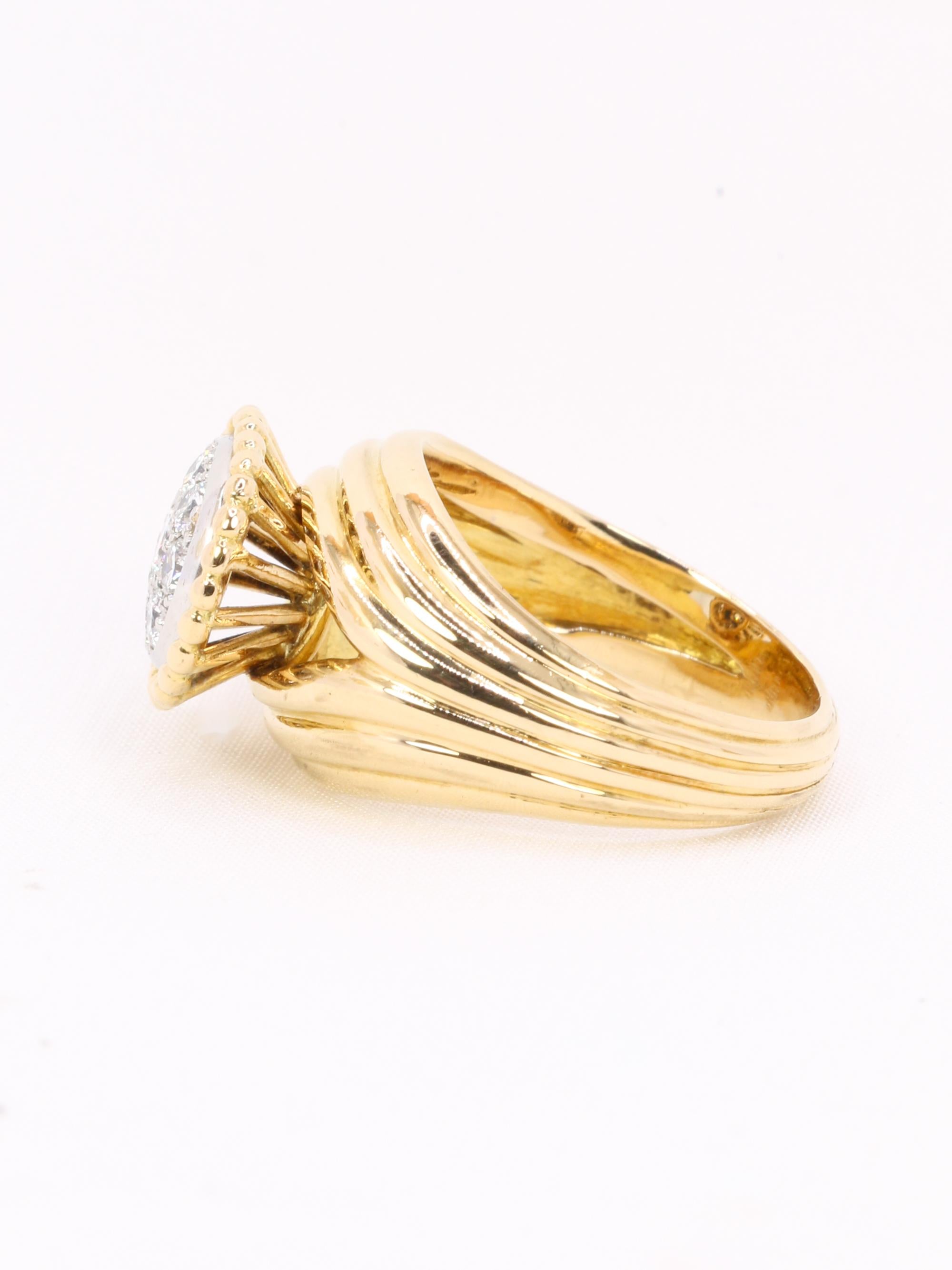 CARTIER Bague vintage diamants or jaune