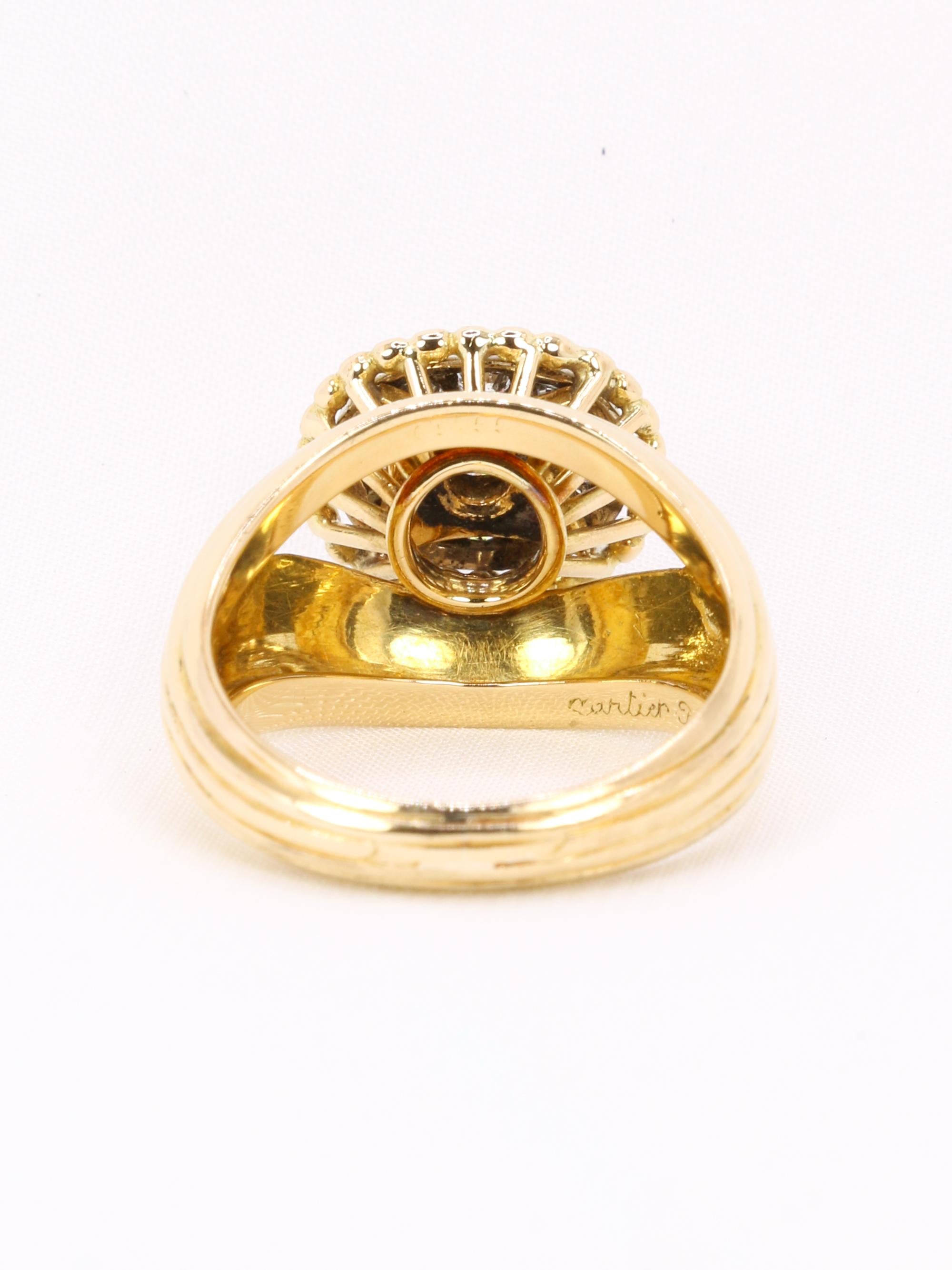 CARTIER Bague vintage diamants or jaune