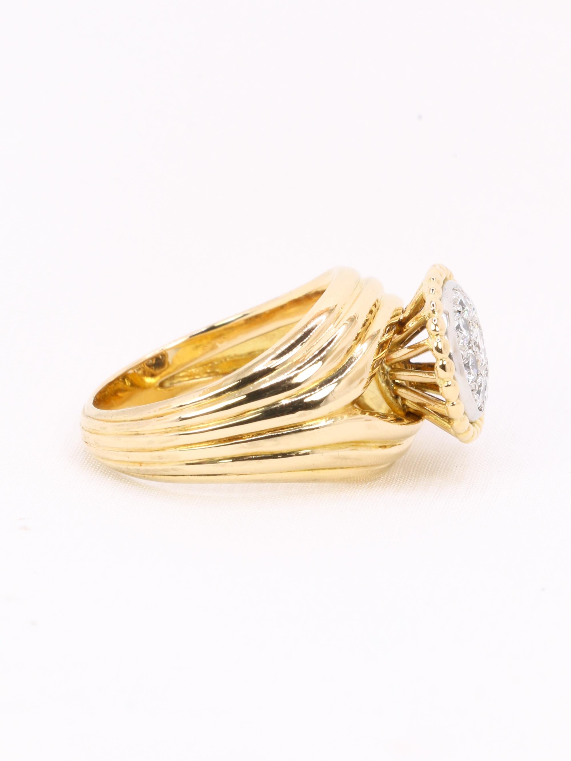 CARTIER Bague vintage diamants or jaune