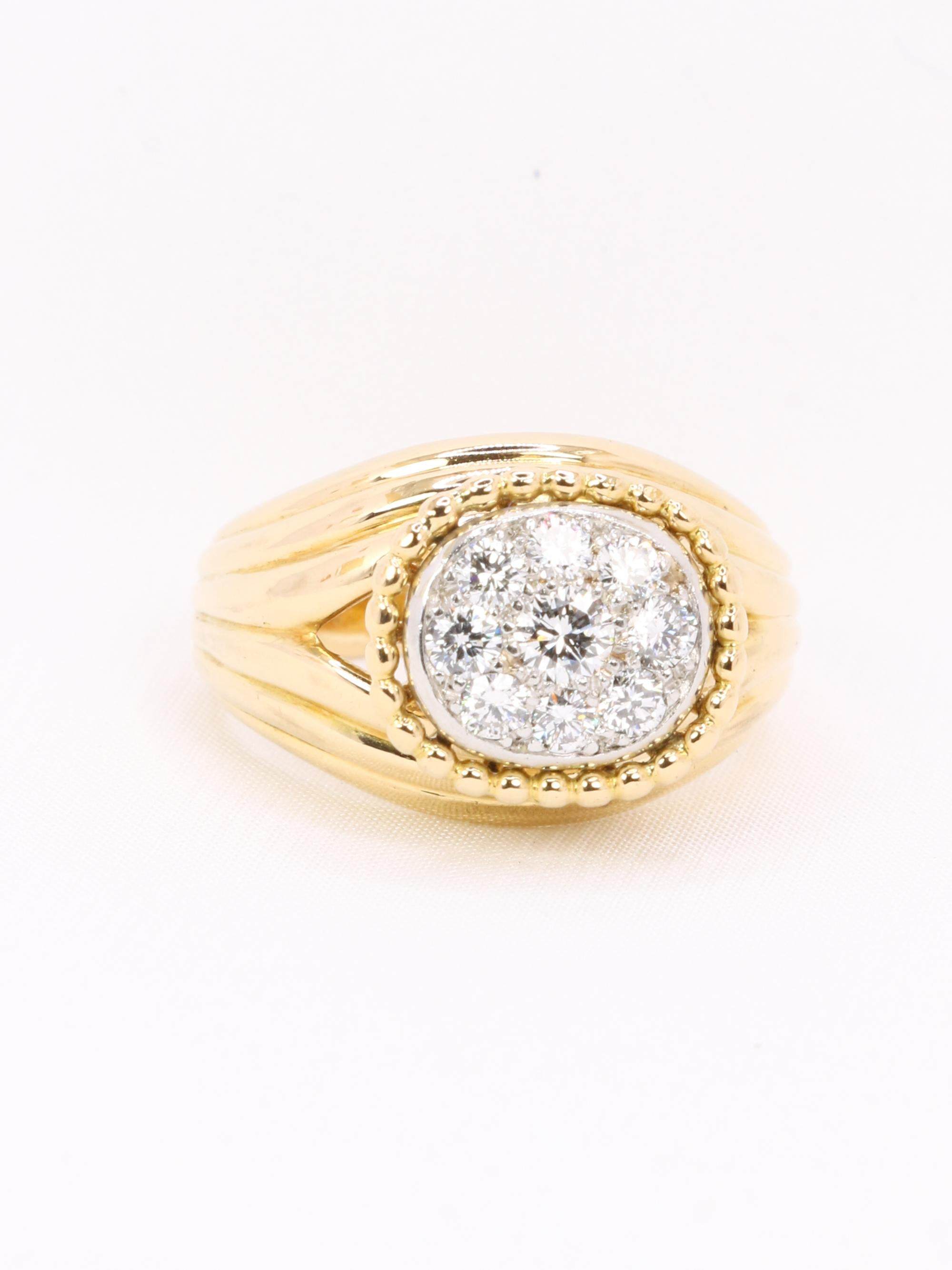 CARTIER Bague vintage diamants or jaune
