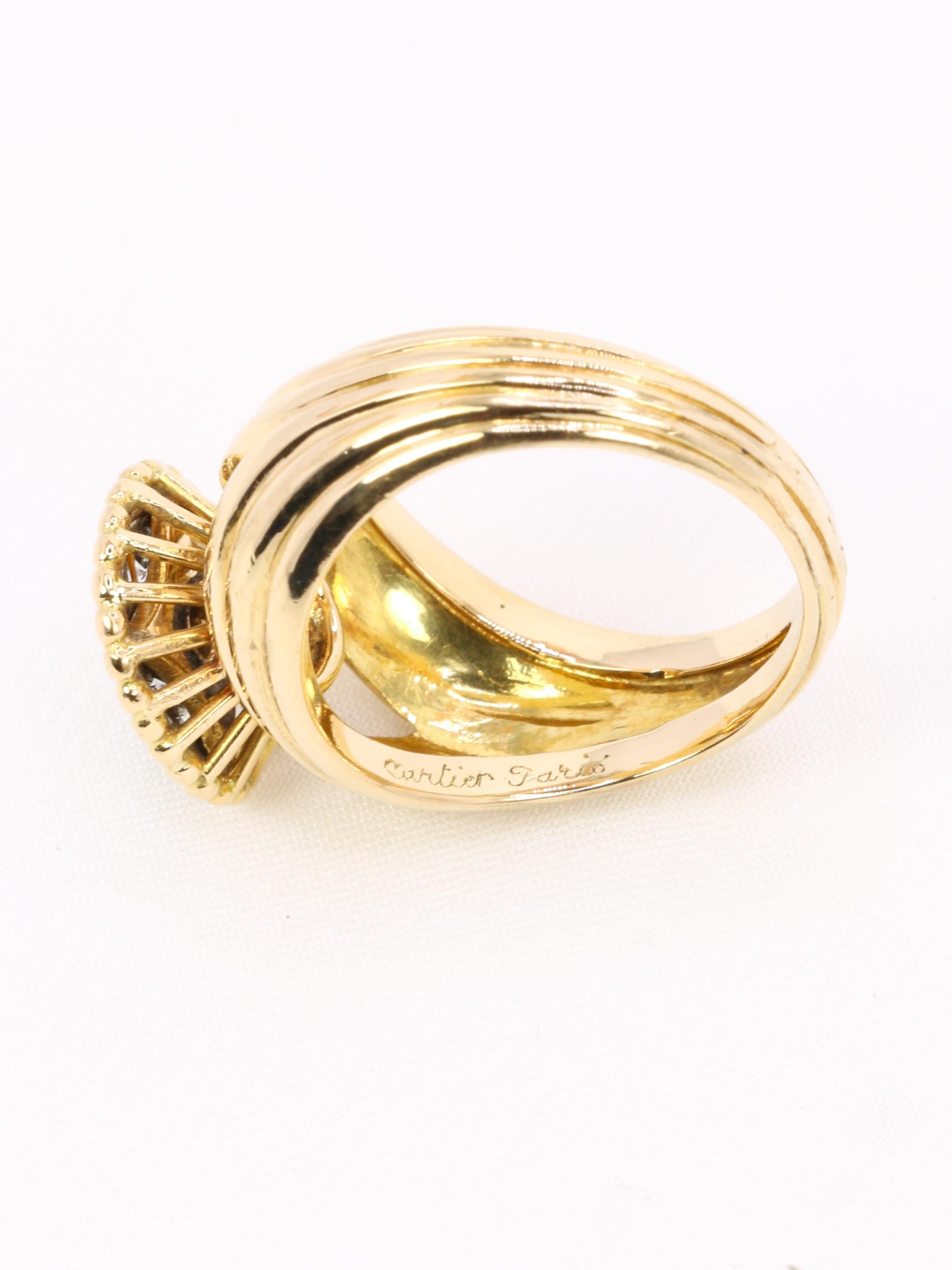 CARTIER Bague vintage diamants or jaune